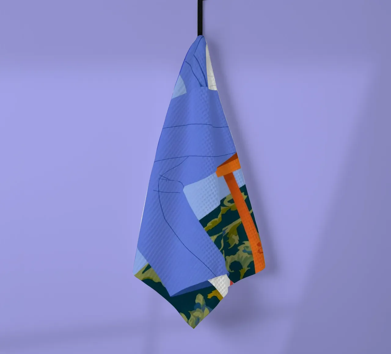 Blue Serenity Chair tea towel by Prism Palette
