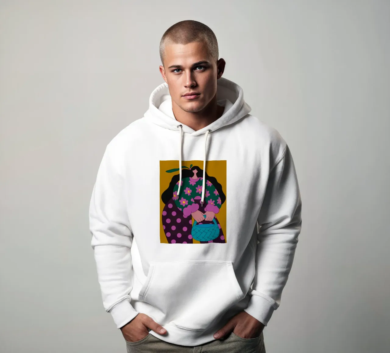 Cestino a pois felpa con cappuccio da Prism Palette