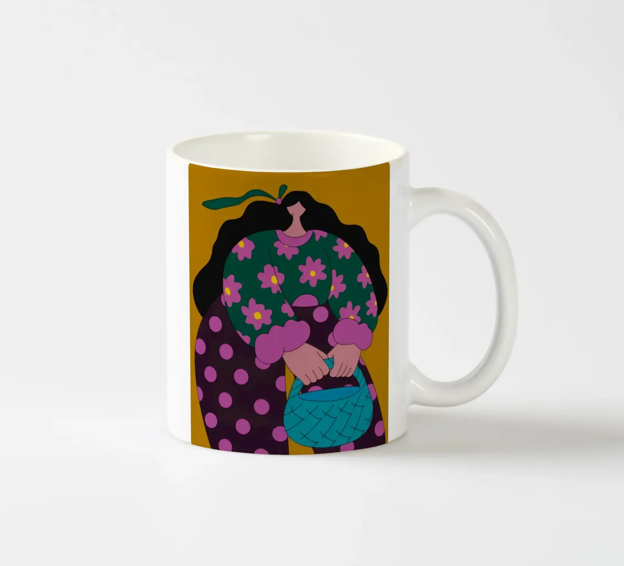 Cestino a pois tazza in ceramica da Prism Palette