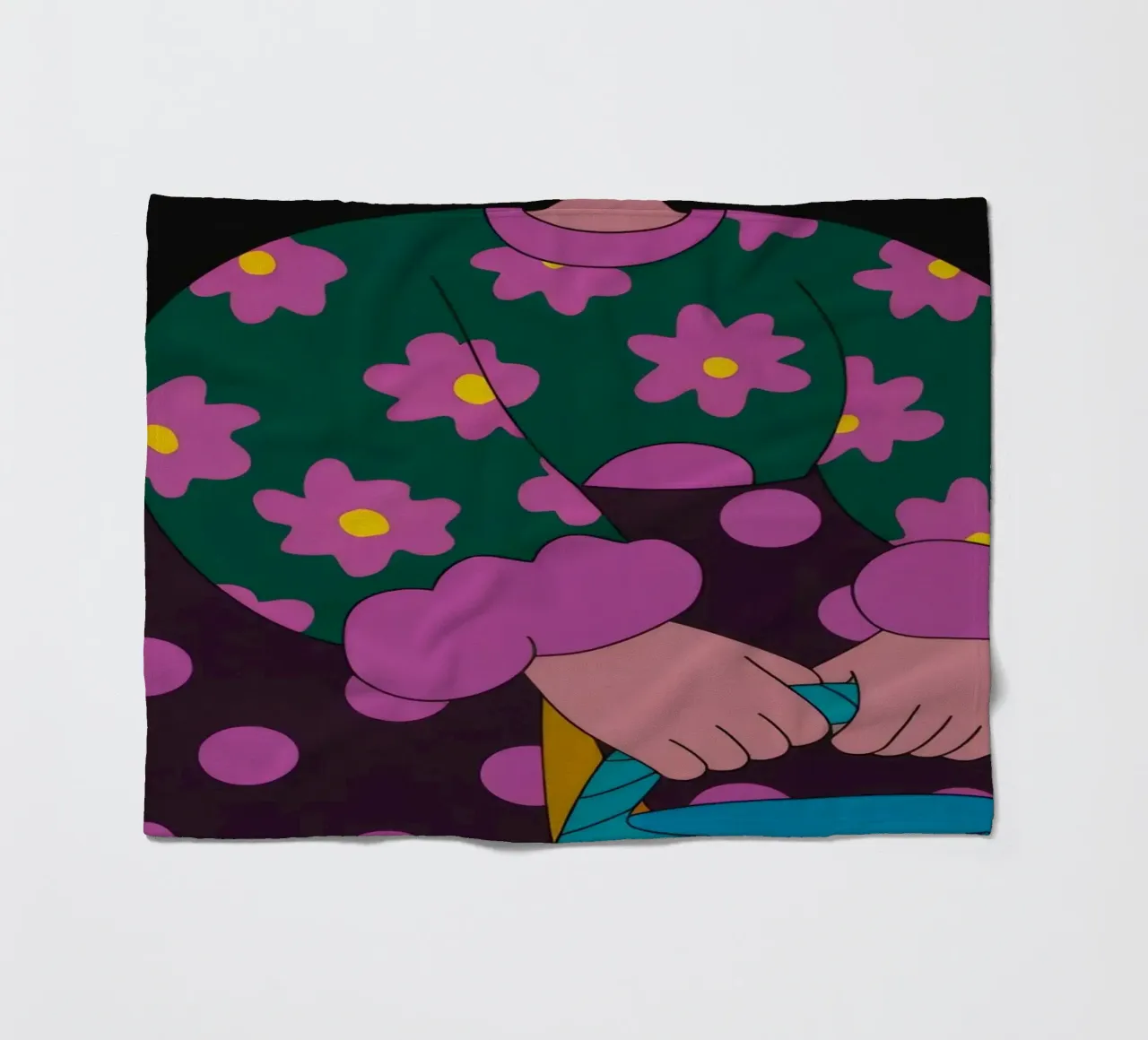 Polka Dot Basket fleece blanket by Prism Palette