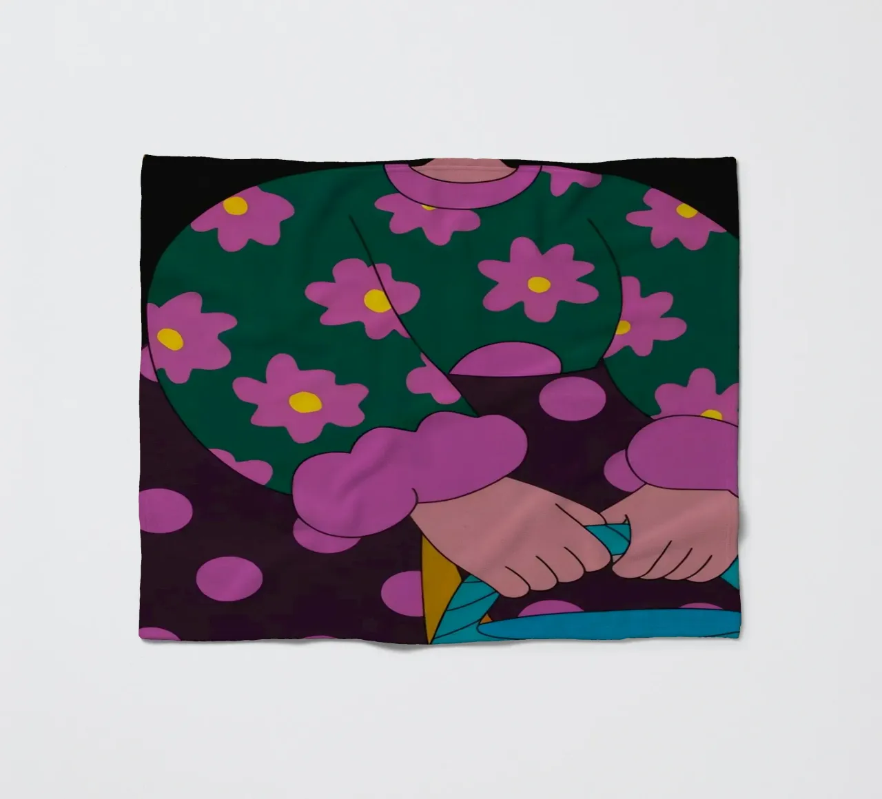 Polka Dot Basket fleece blanket by Prism Palette