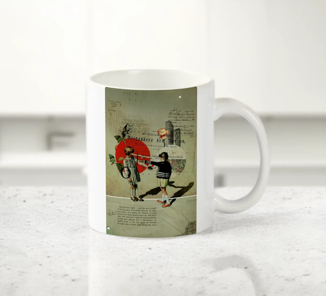 Oranges Keramik Tasse von Frank Moth