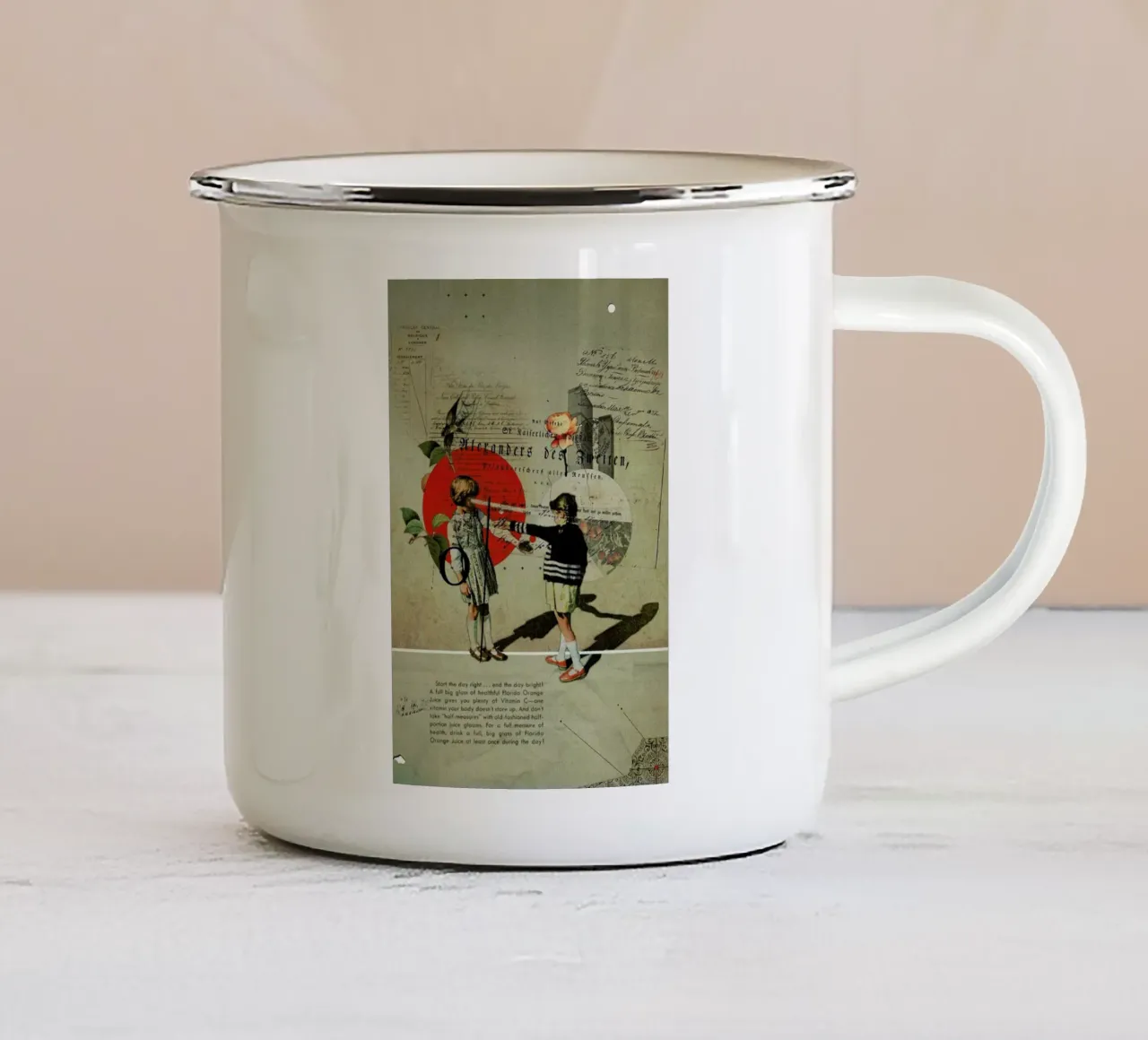 Oranges tazza in smalto da Frank Moth