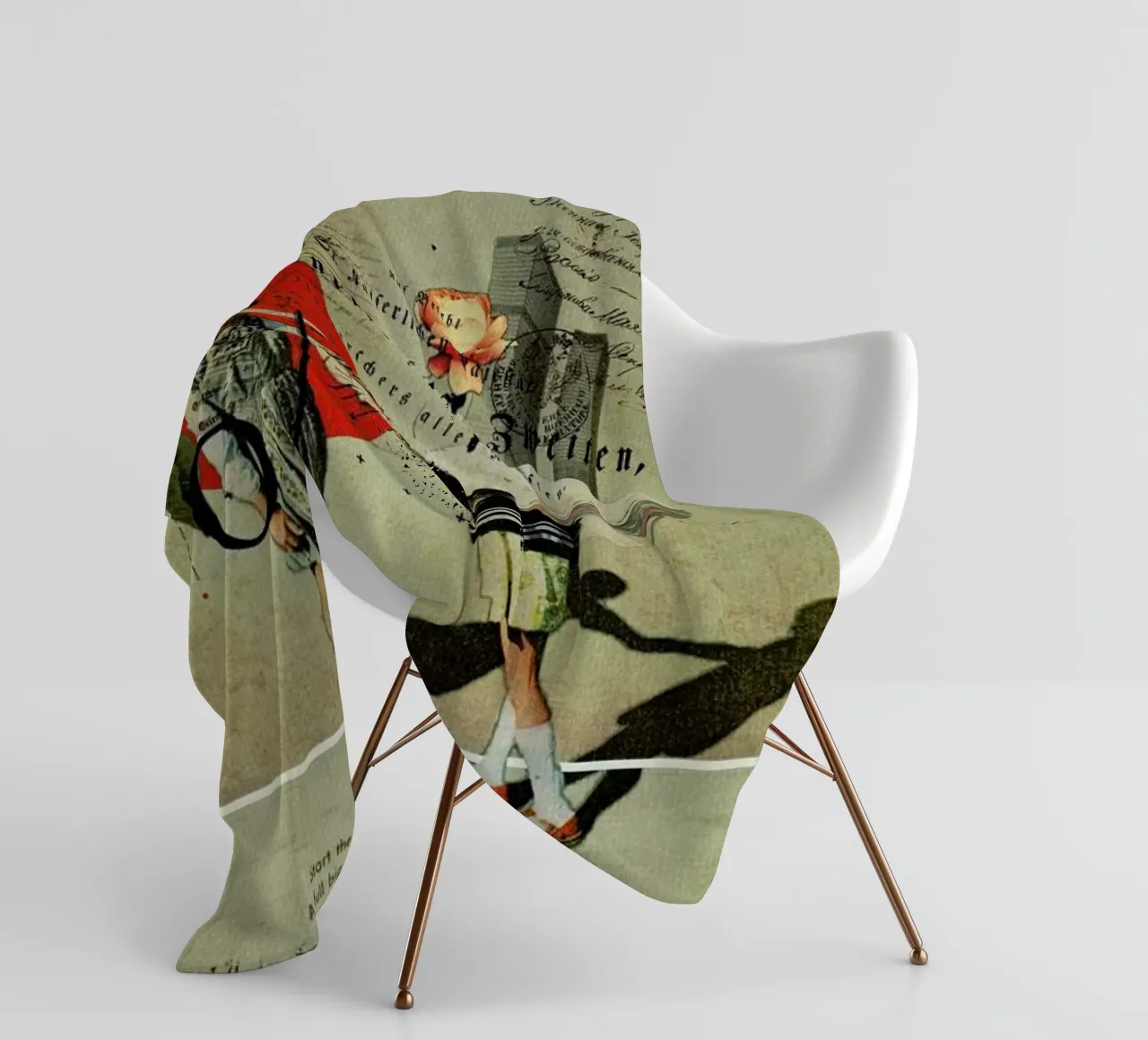 Oranges Fleecedecke von Frank Moth