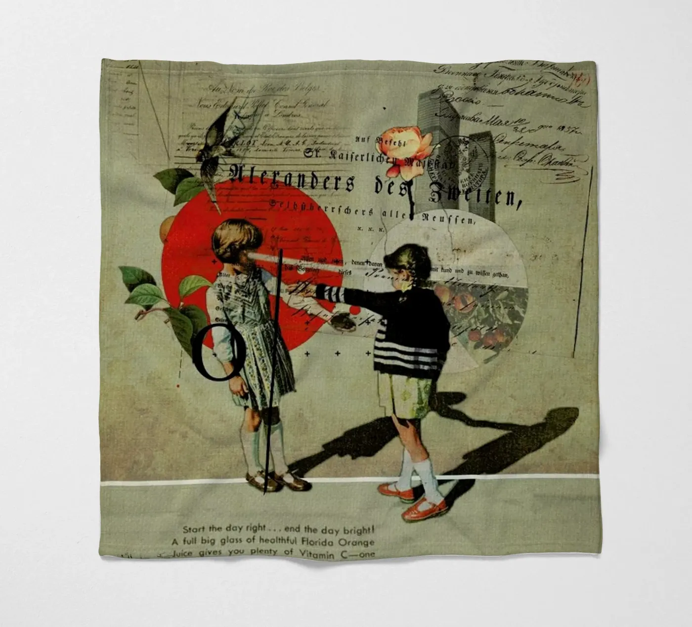 Oranges fleecedeken van Frank Moth