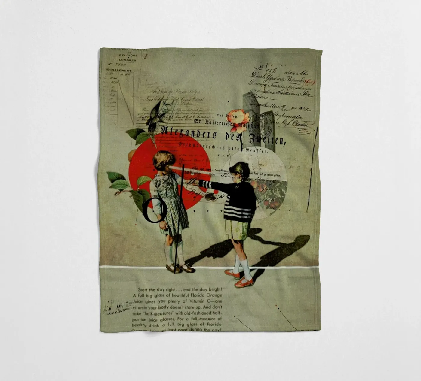 Oranges fleecedeken van Frank Moth