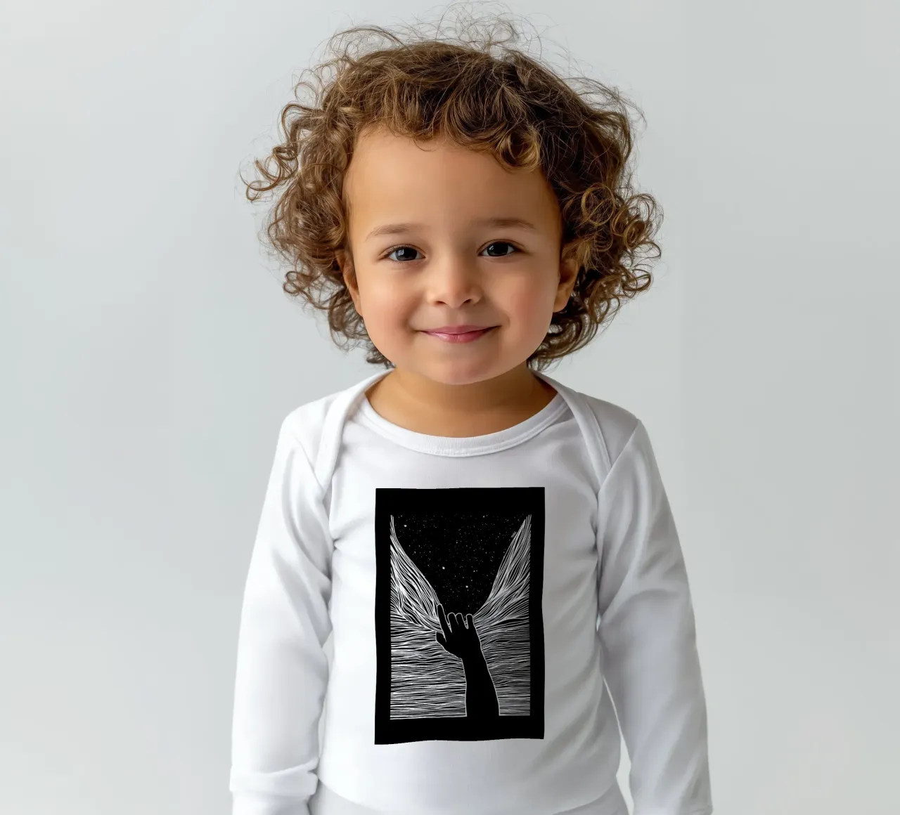 Through Window Up body neonato maniche lunghe da Ninhol
