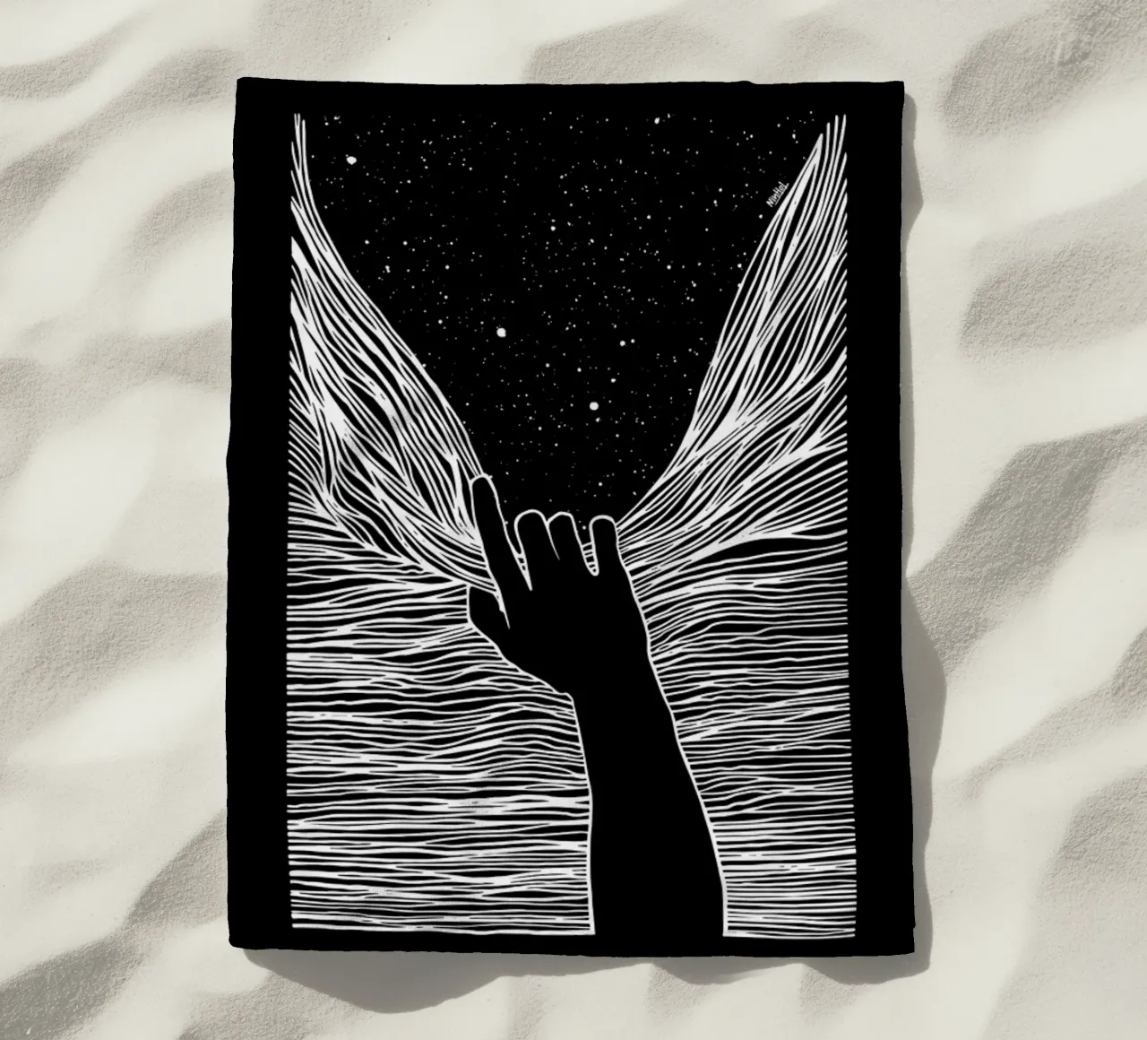 Through Window Up beach towel by Ninhol