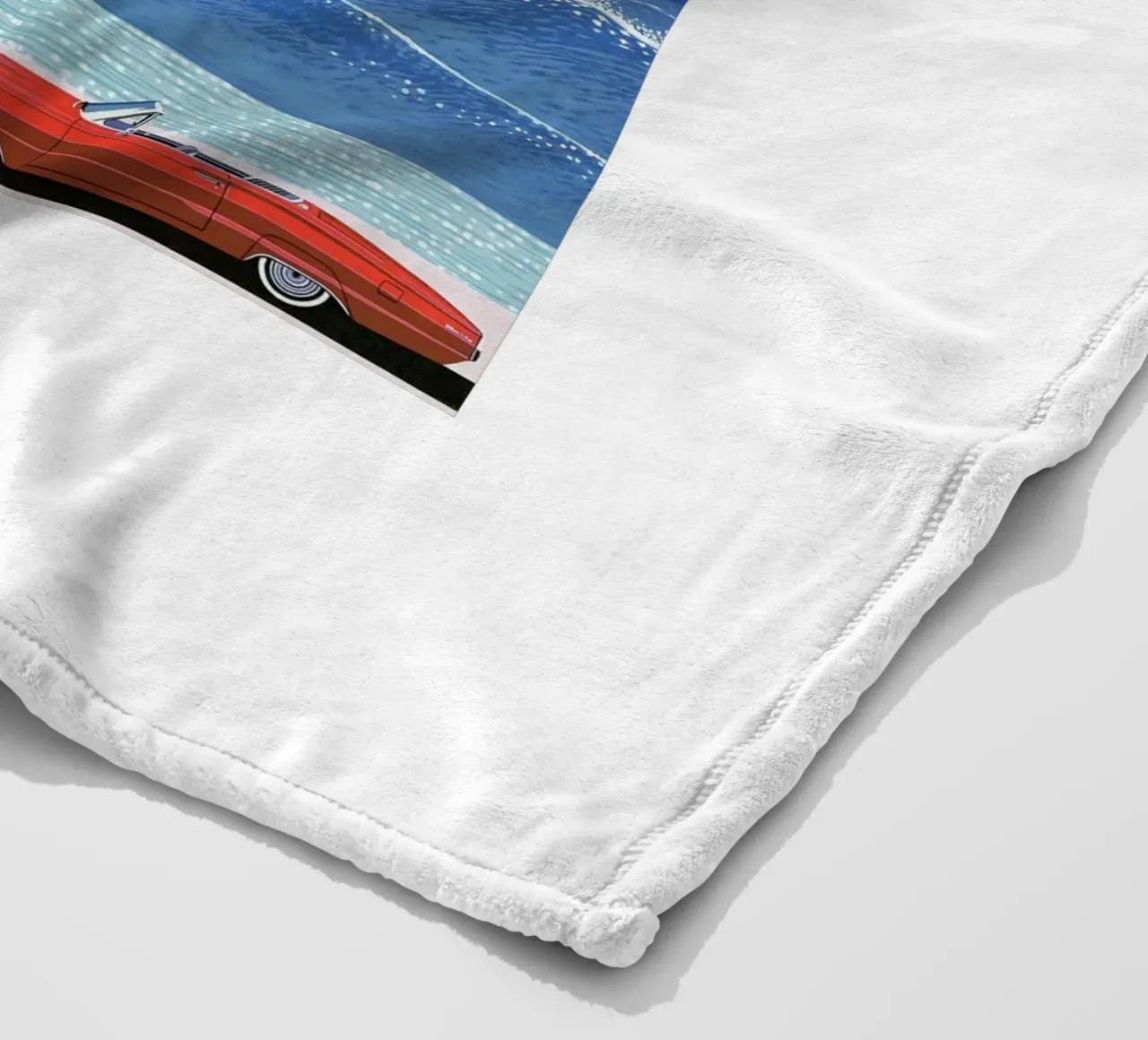 Auto rossa e mare di Vit Nagai coperta in pile da Perdana shop