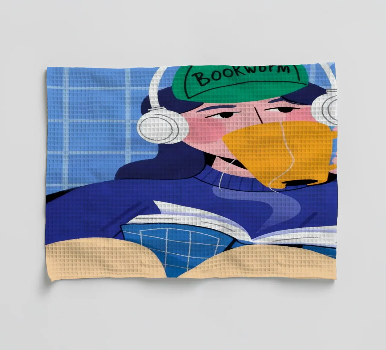 Headphone Escape tea towel by Prism Palette