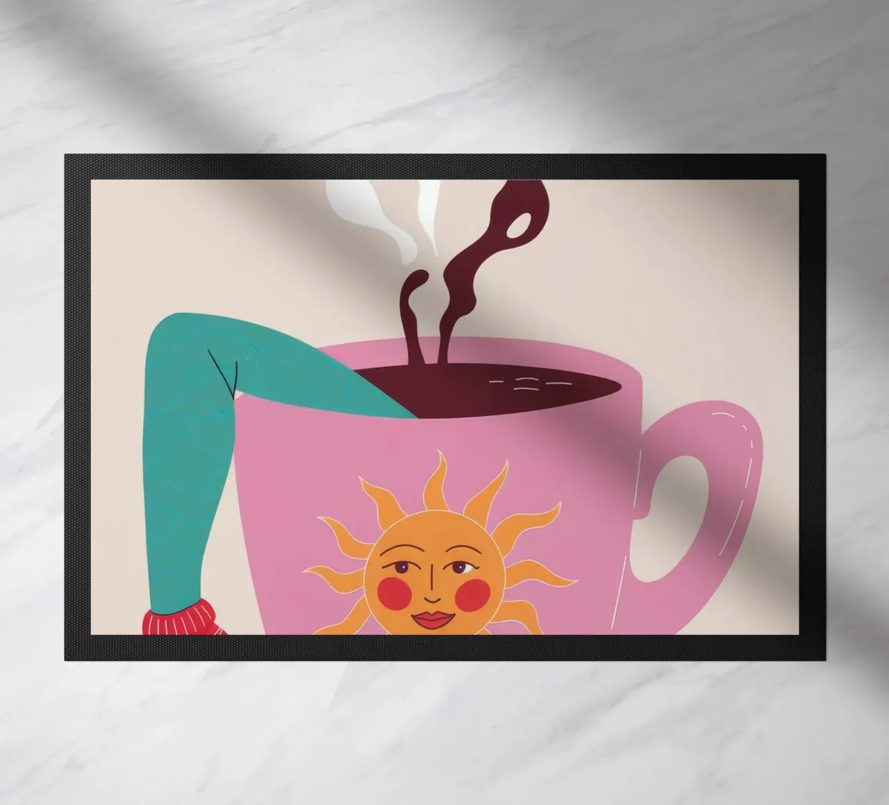Sunshine Sip doormat by Prism Palette