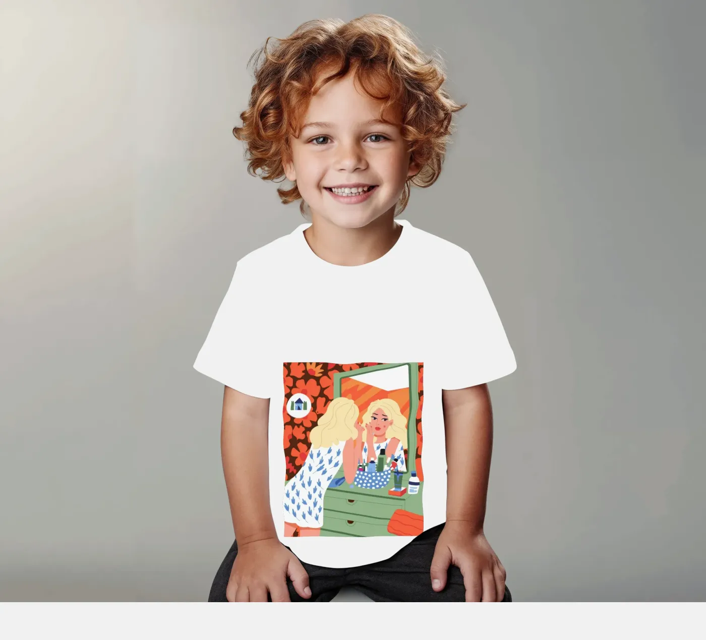Vanity Reflection kids t-shirt by Prism Palette