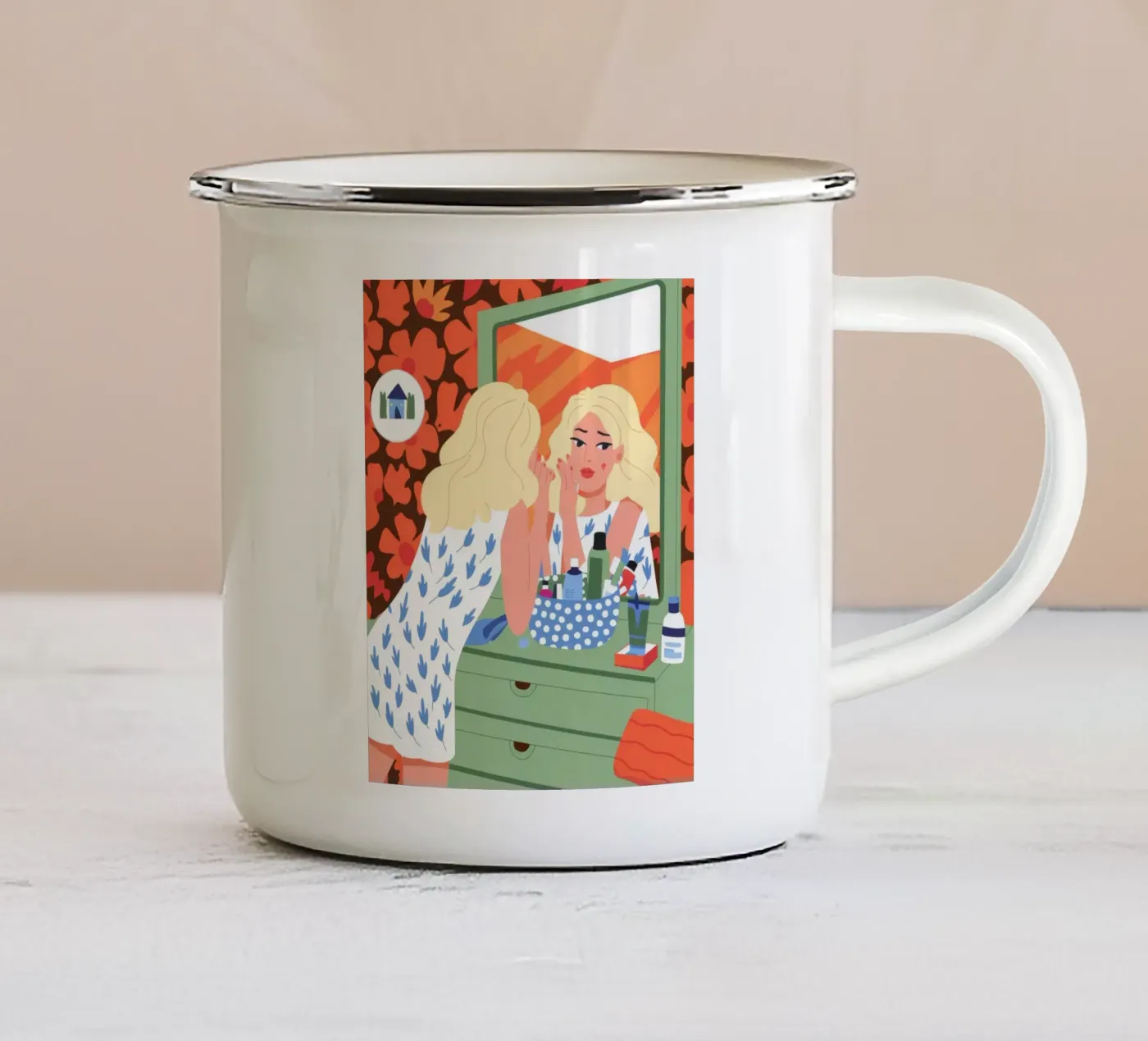 Vanity Reflection enamel mug by Prism Palette