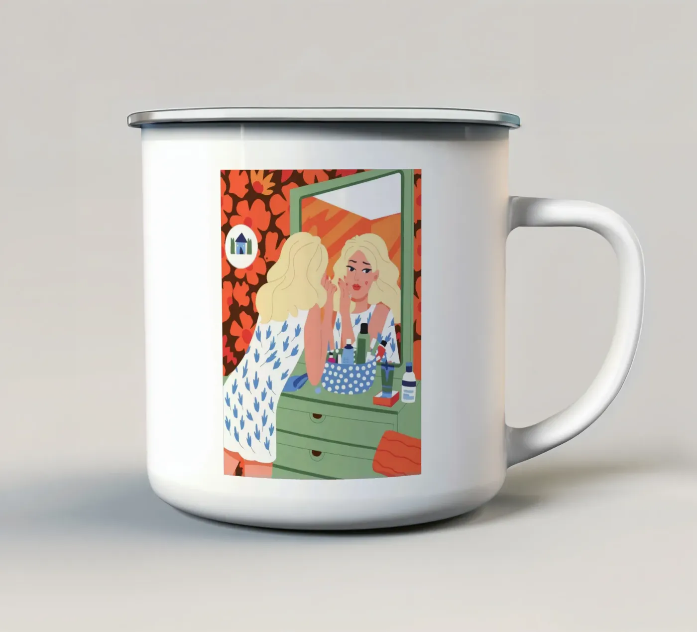 Vanity Reflection enamel mug by Prism Palette