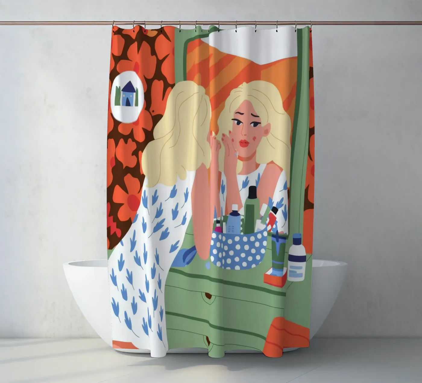 Eitelkeit Reflexion Duschvorhang von Prism Palette