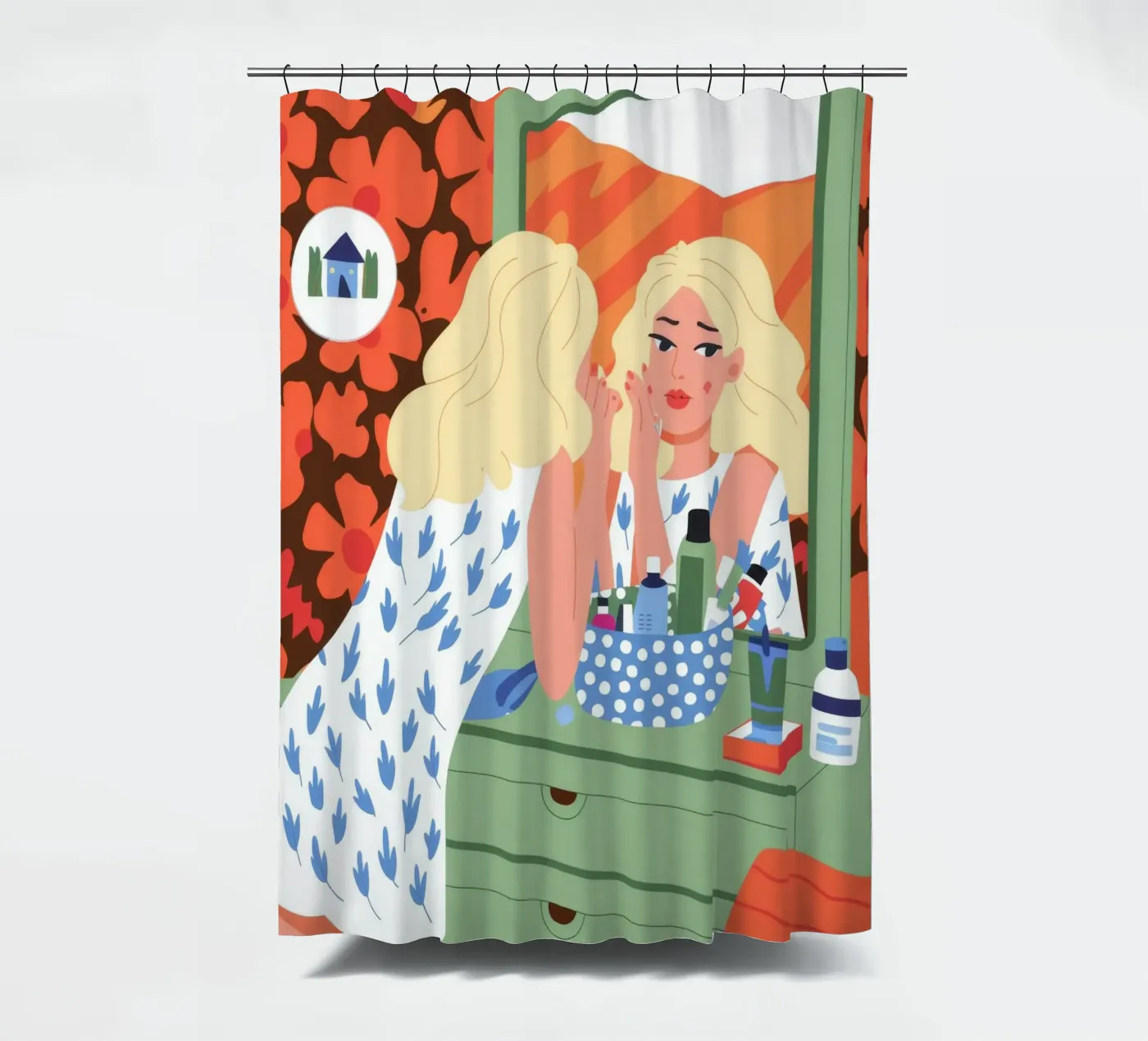 Eitelkeit Reflexion Duschvorhang von Prism Palette