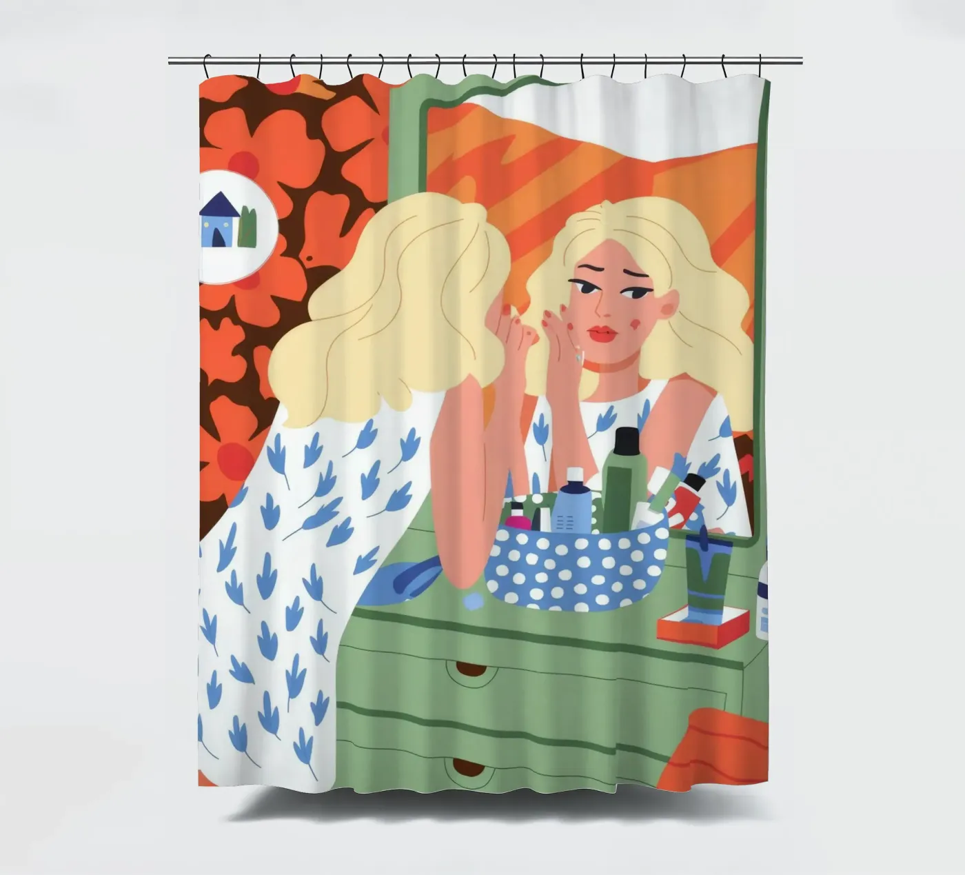 Eitelkeit Reflexion Duschvorhang von Prism Palette