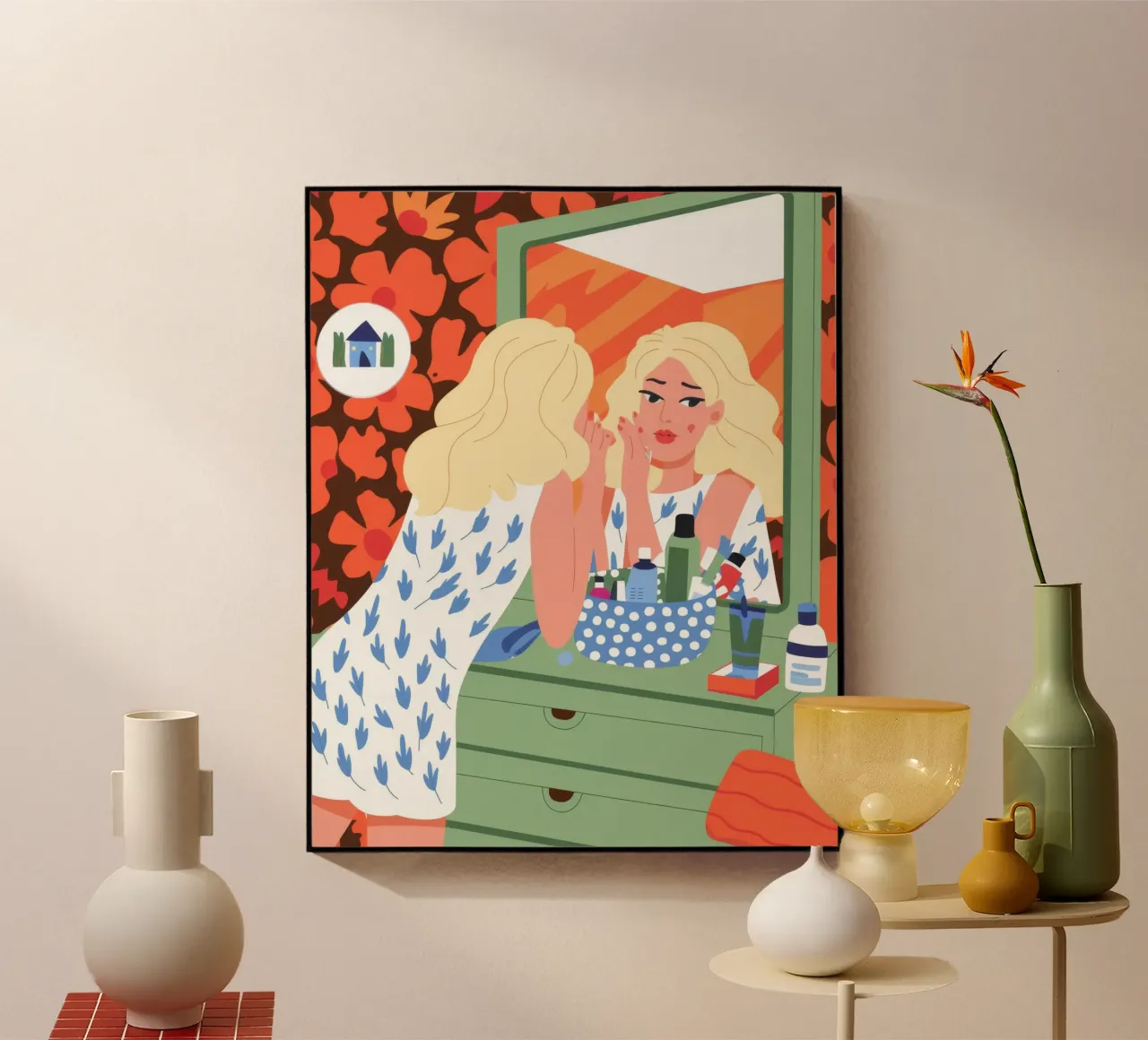 Réflexion sur la vanité plexiglas de Prism Palette