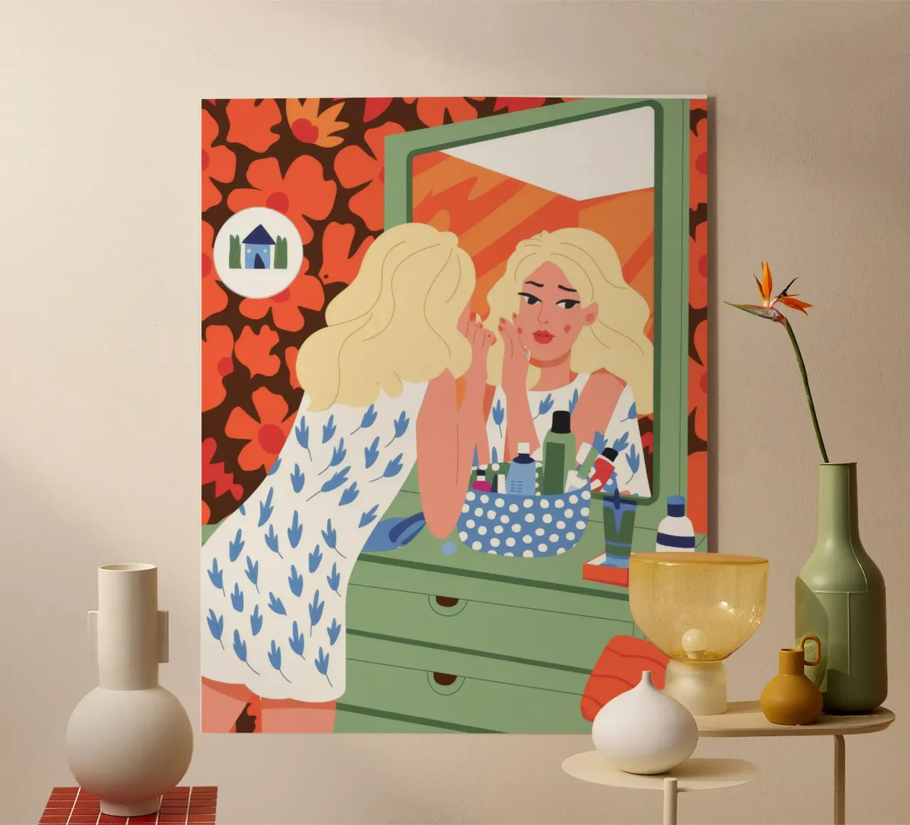 Réflexion sur la vanité plexiglas de Prism Palette