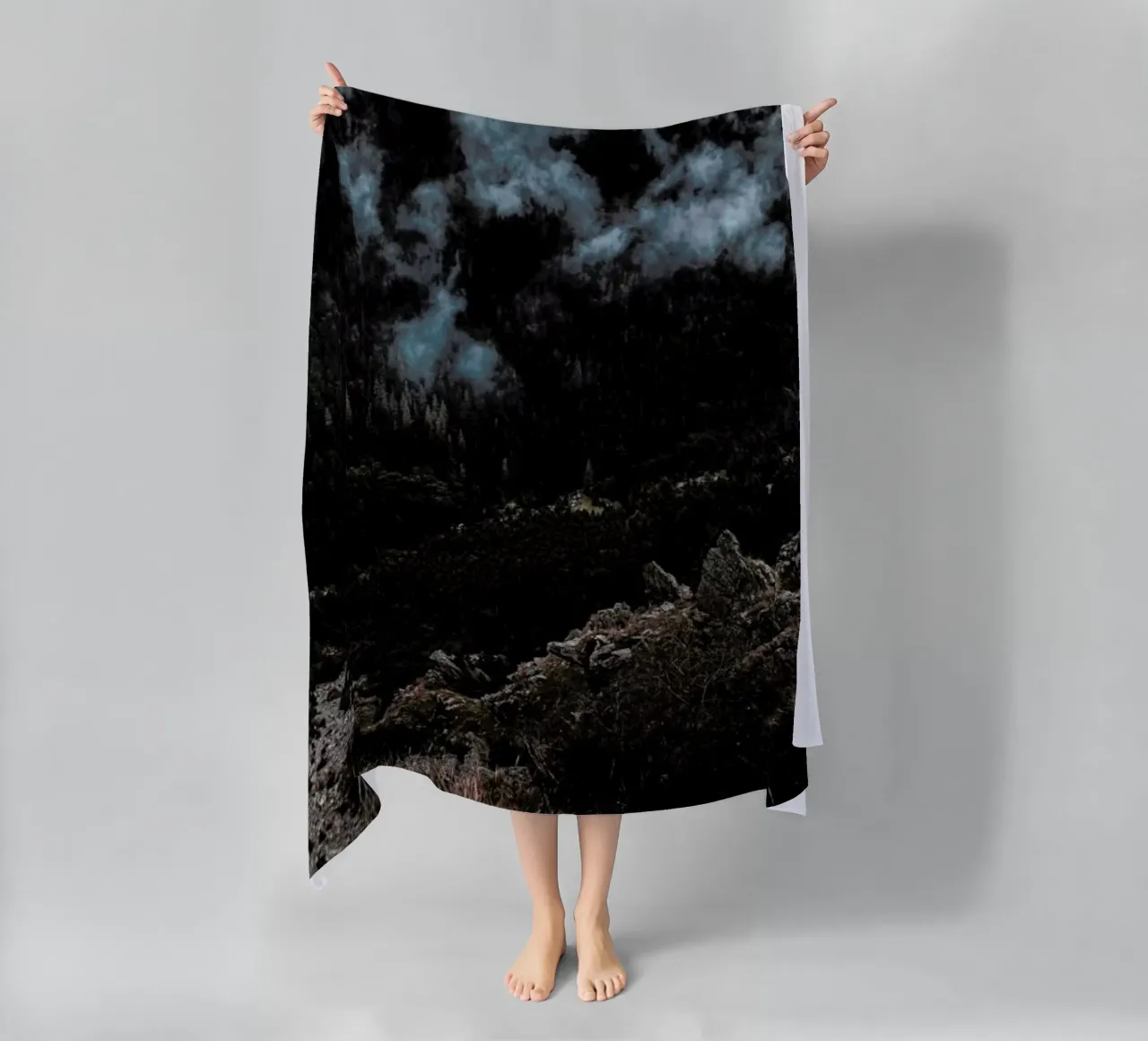 Trees and Clouds Strandtuch von Sebastian Hilgetag