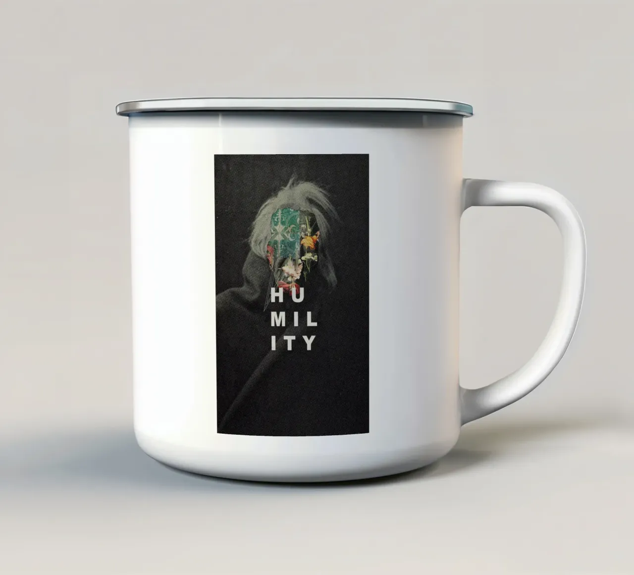 Humility tazza in smalto da Frank Moth