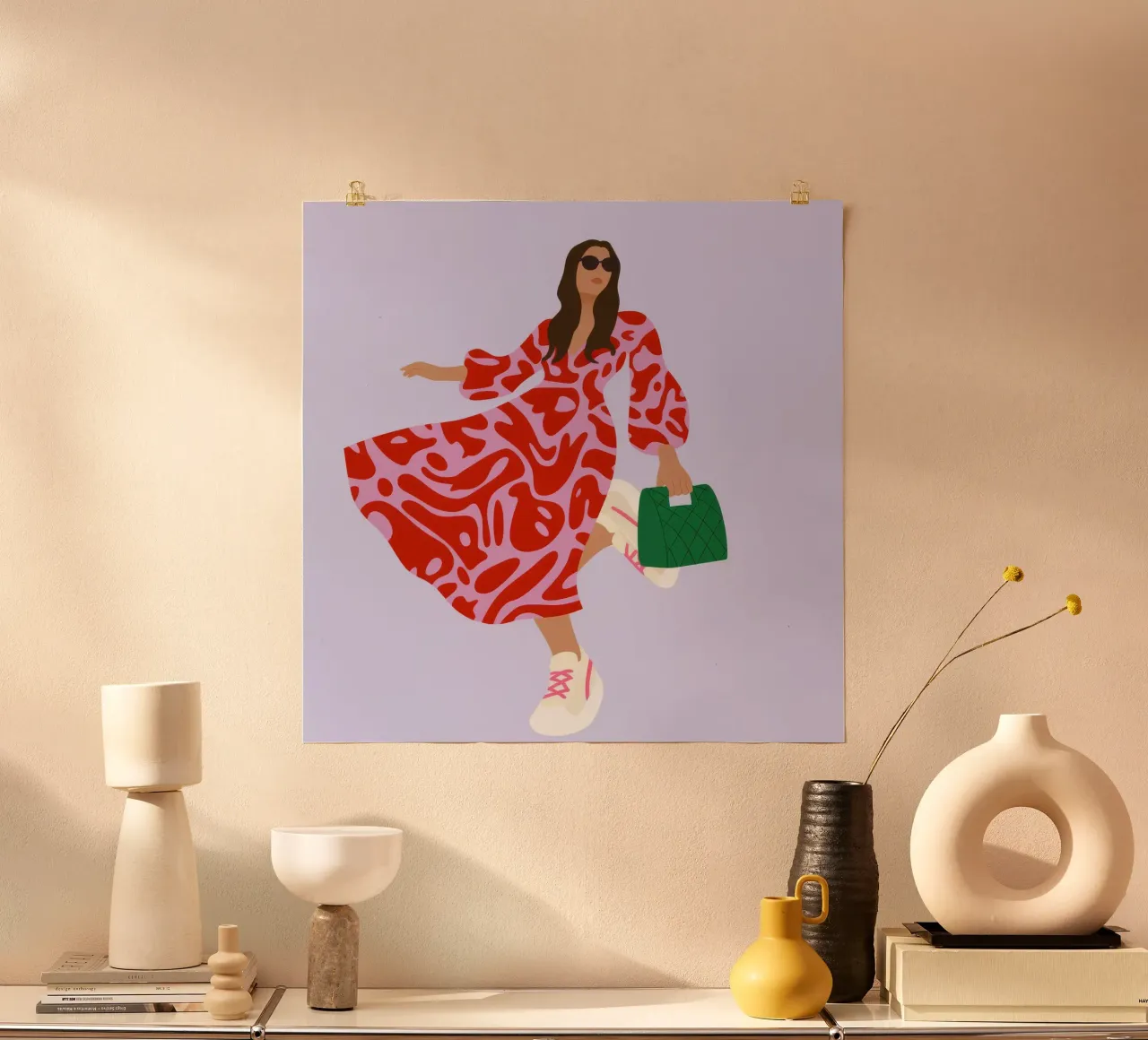 Dynamic Red Elegance poster by Prism Palette