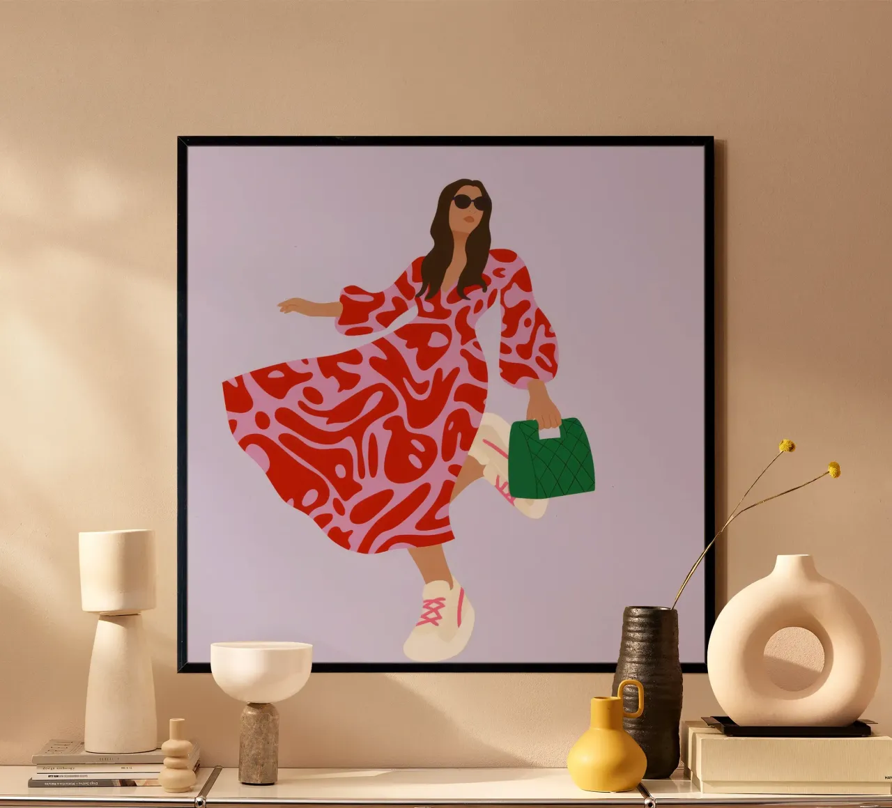 Dynamic Red Elegance poster by Prism Palette