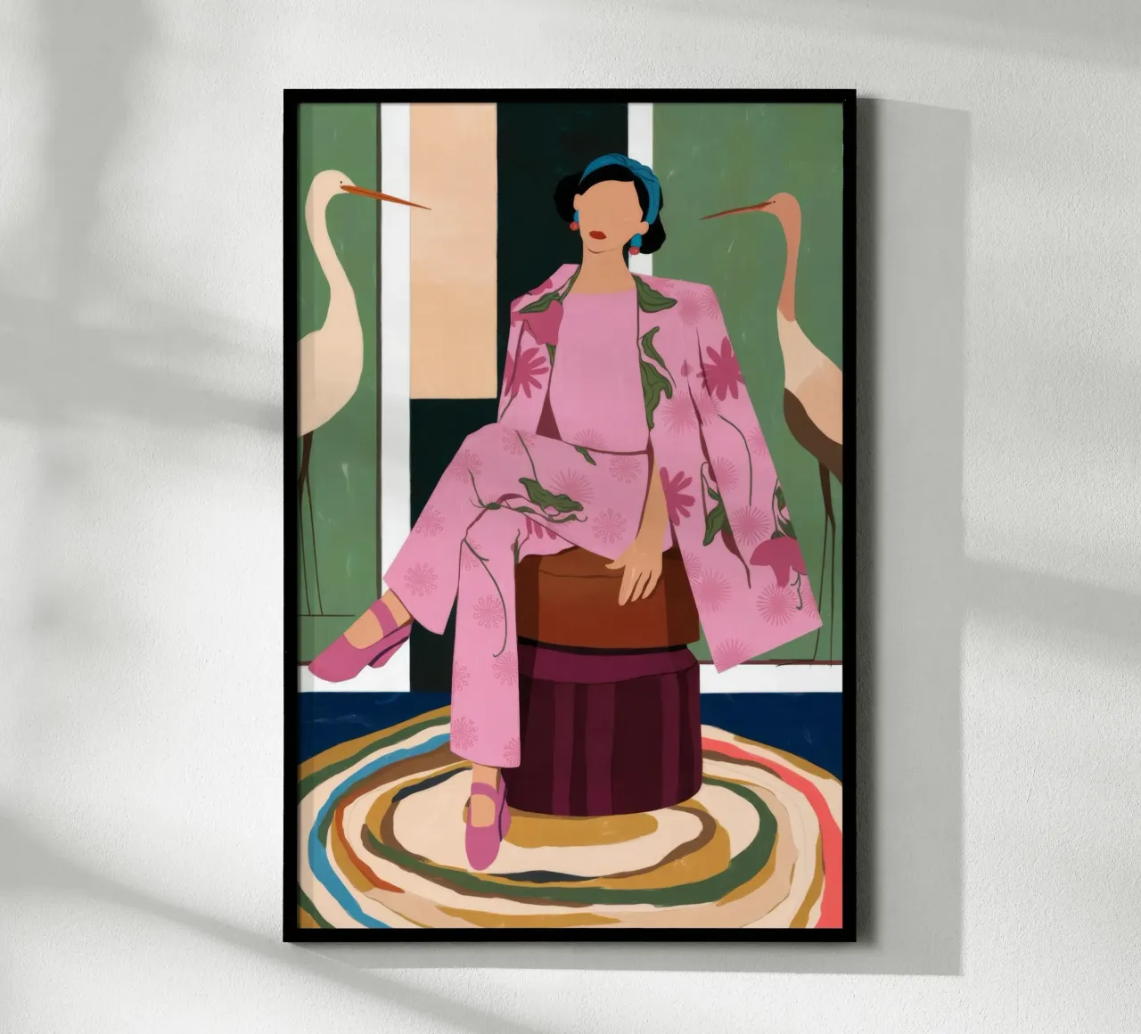 Fiducia rosa elegante poster con telaio in legno da Prism Palette