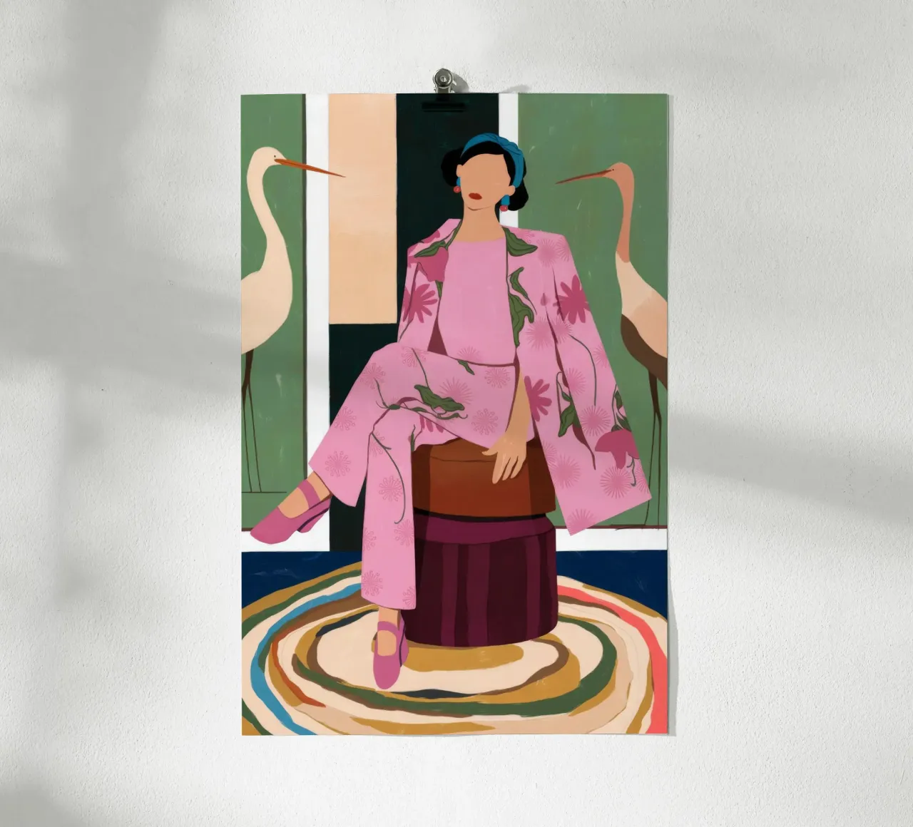 Fiducia rosa elegante poster con telaio in legno da Prism Palette