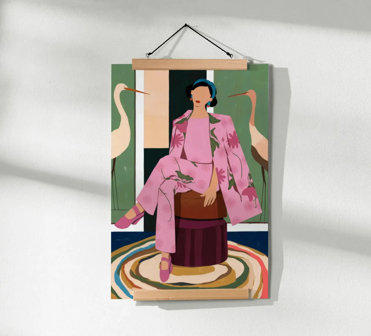 Fiducia rosa elegante poster con telaio in legno da Prism Palette