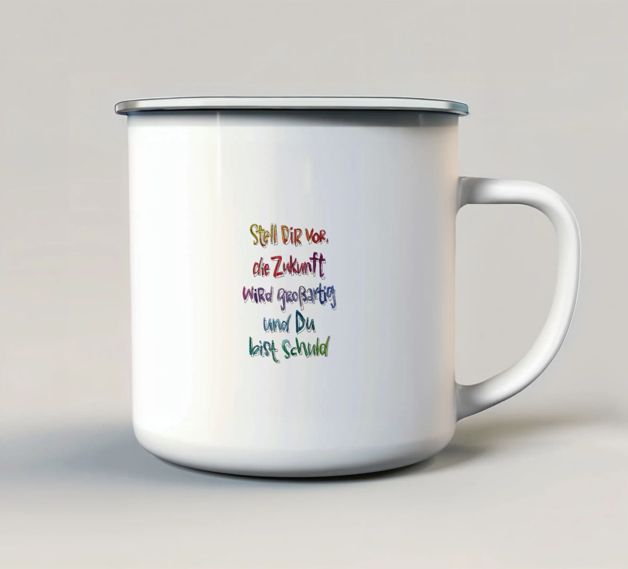 Zukunft Regenbogen tazza in smalto da Brushmeetspaper