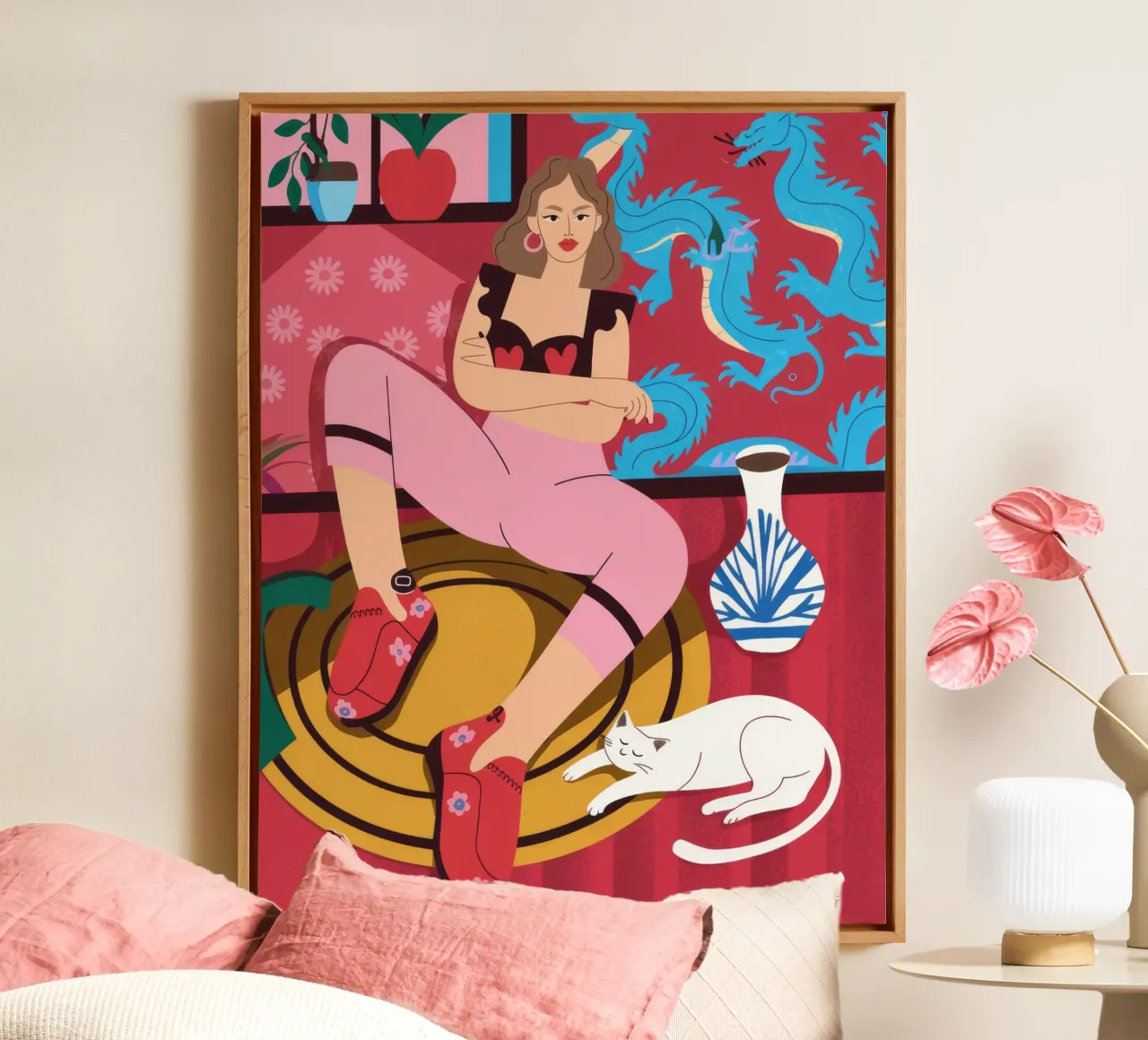 Speelse Ontspanning Vibes canvas van Prism Palette