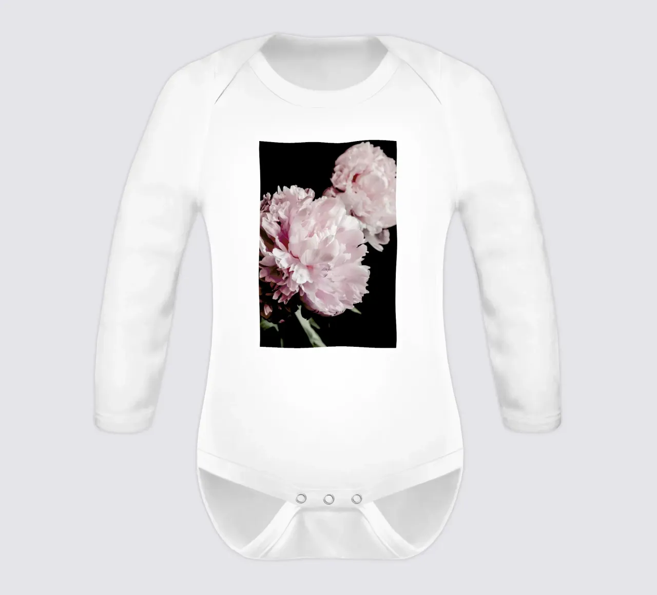 Two Peonies Langarm Babybody von Flora & Fauna