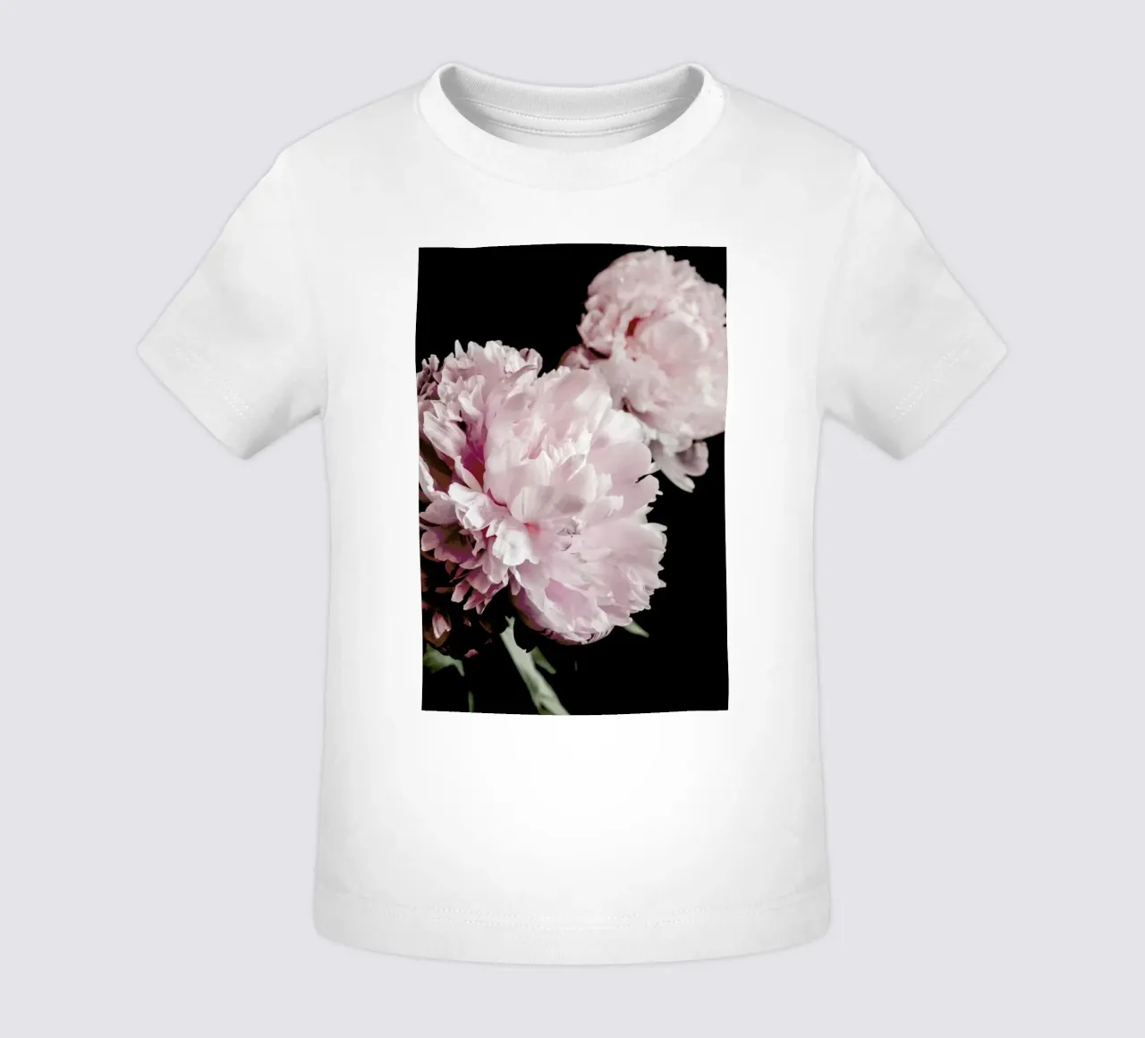 Two Peonies baby t-shirt by Flora & Fauna