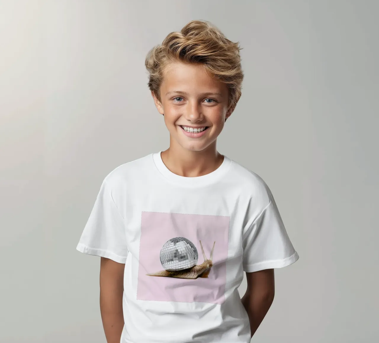 Disco Snail t-shirt bambini da Paul Fuentes Design