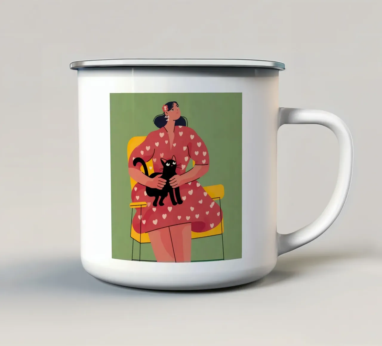Un sincero abbraccio felino tazza in smalto da Prism Palette