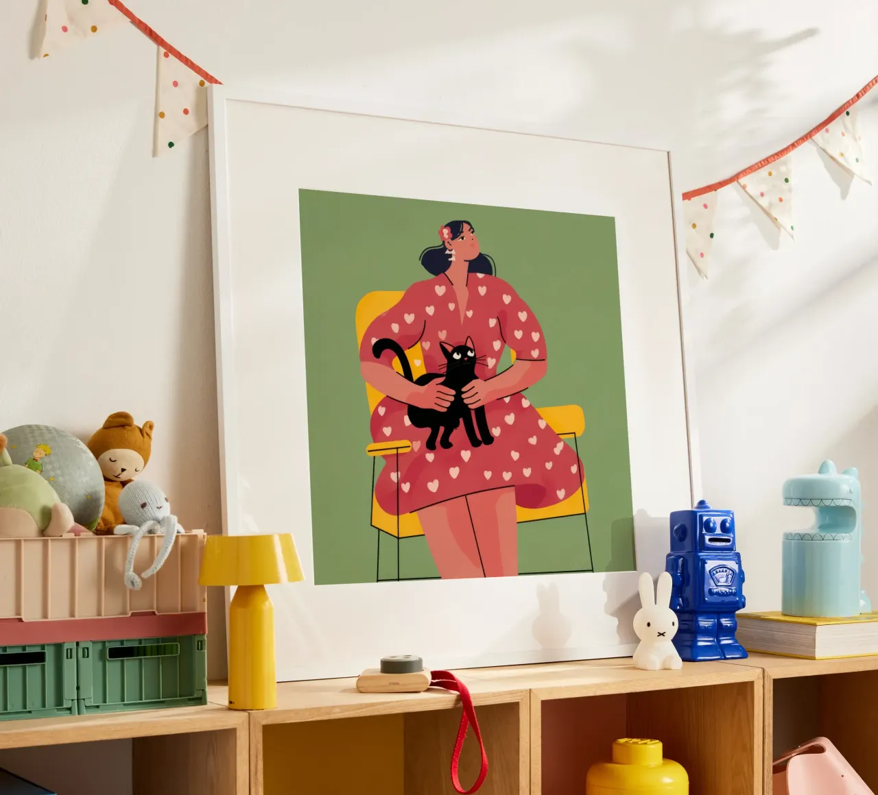 Un sincero abbraccio felino poster con telaio in alluminio da Prism Palette