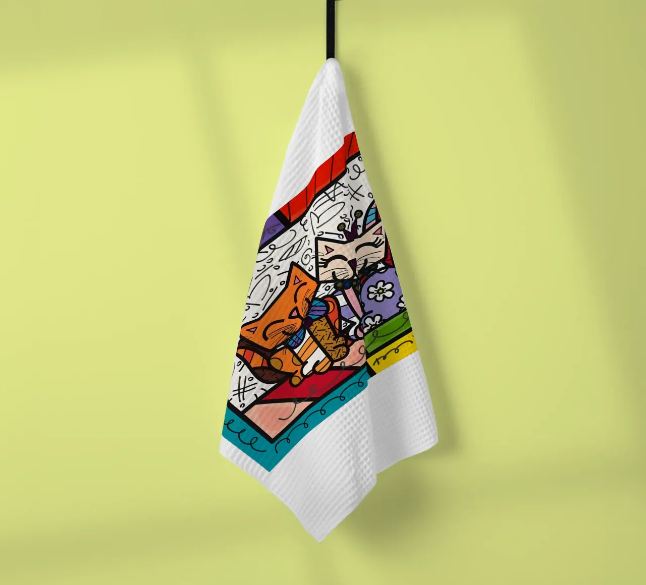 Een paar katten Romero Britto theedoek van Perdana shop