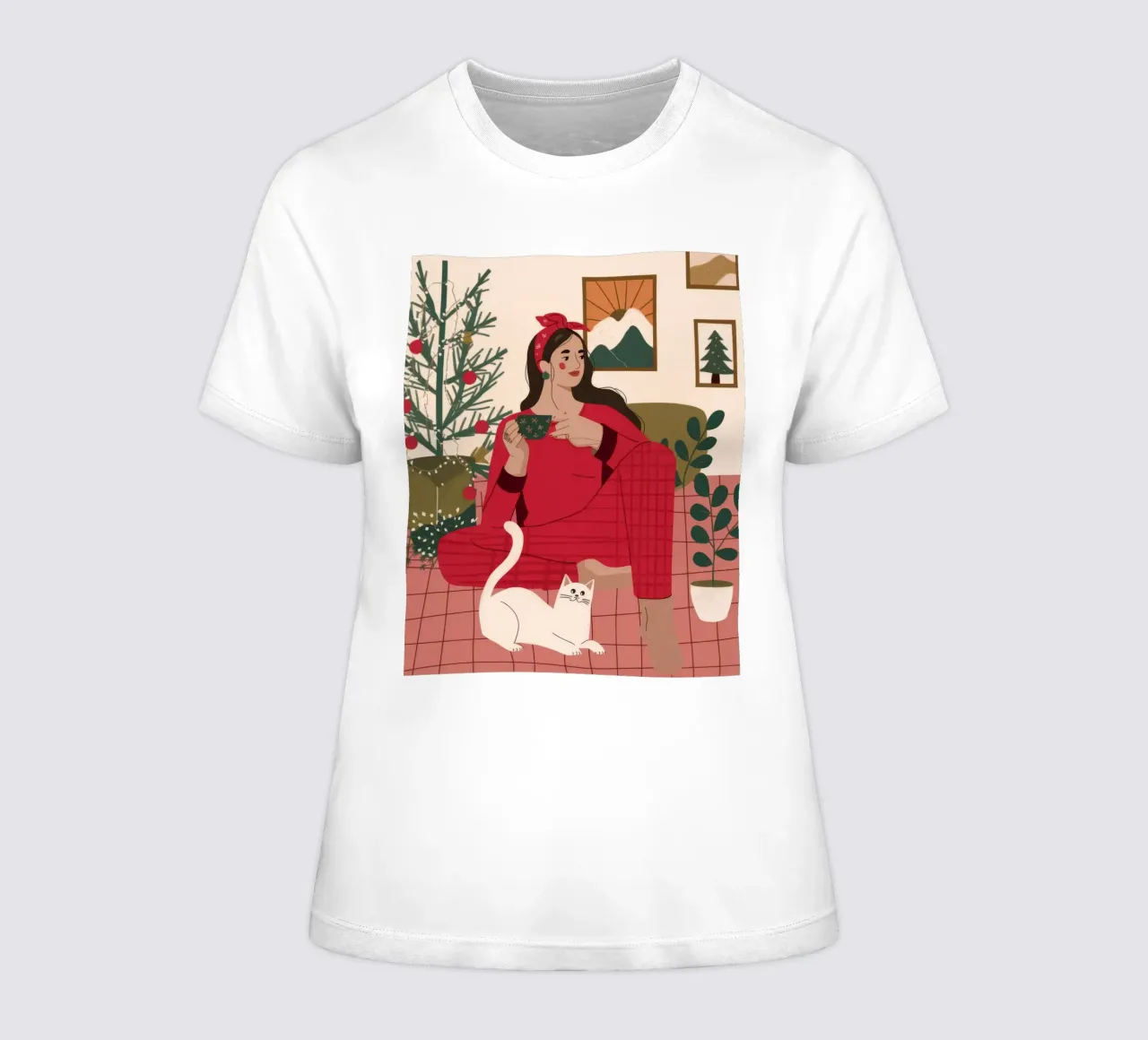 Festive Cozy Whimsy women's fitted t-shirt by Prism Palette