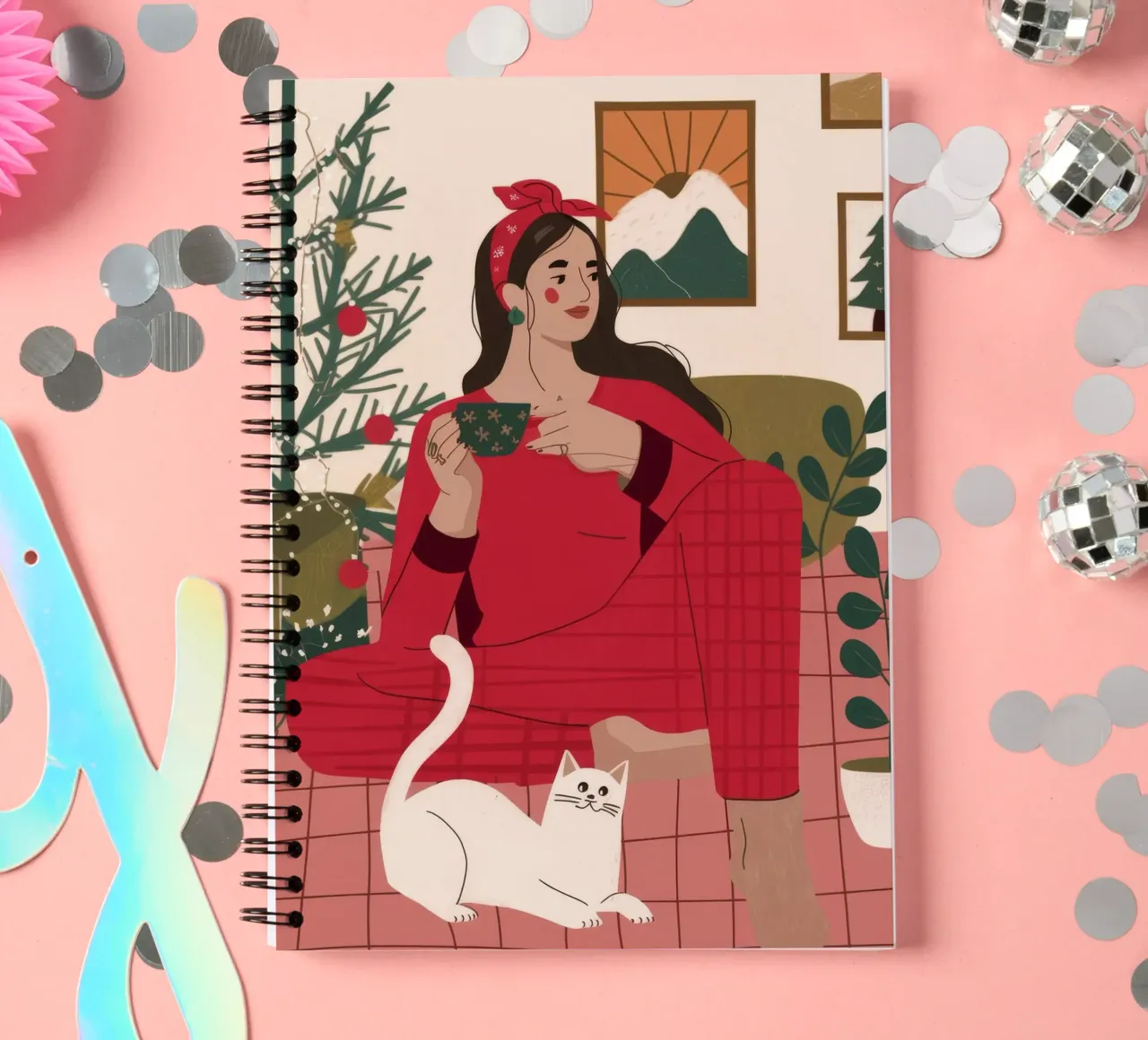 Festive Cozy Whimsy spiral notebook by Prism Palette