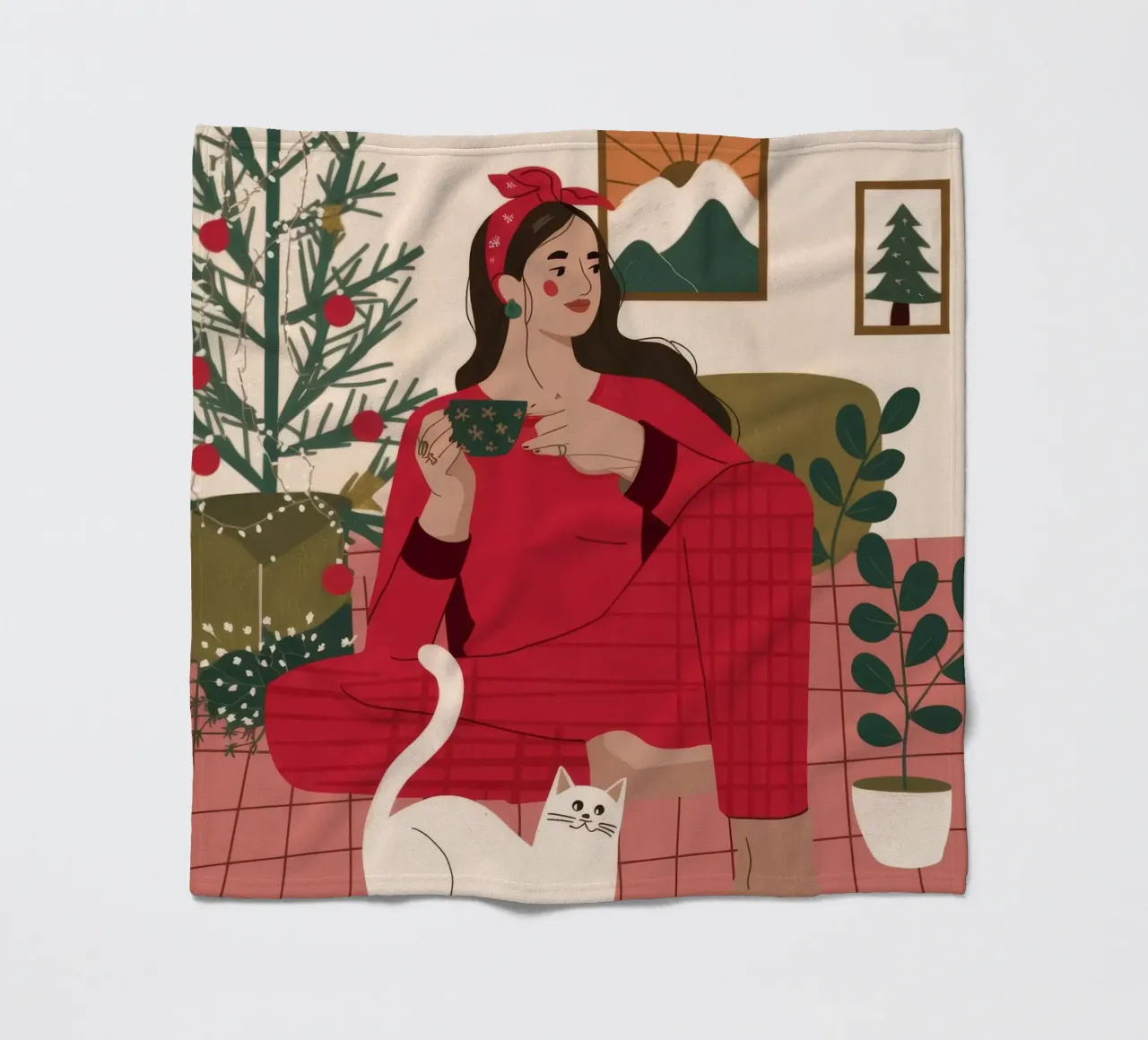 Festive Cozy Whimsy fleece blanket by Prism Palette