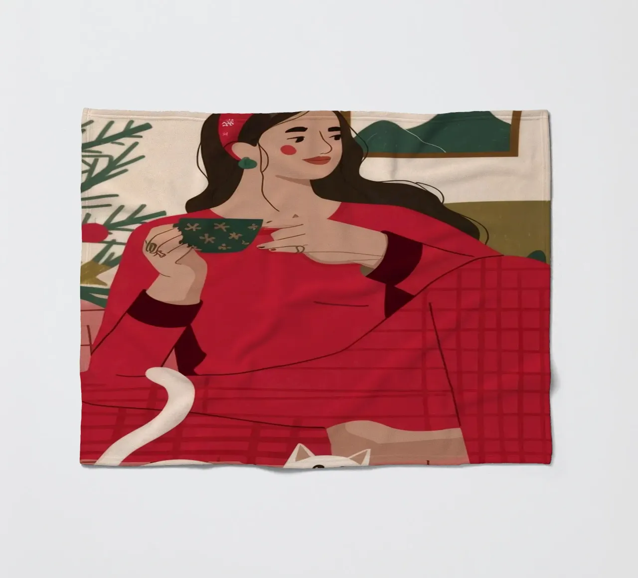 Festive Cozy Whimsy fleece blanket by Prism Palette