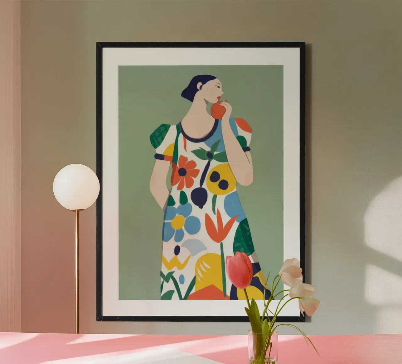 La felicità dell'estate fruttuosa poster con telaio in plastica da Prism Palette