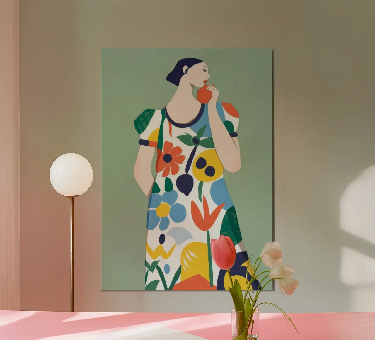 La felicità dell'estate fruttuosa poster con telaio in plastica da Prism Palette