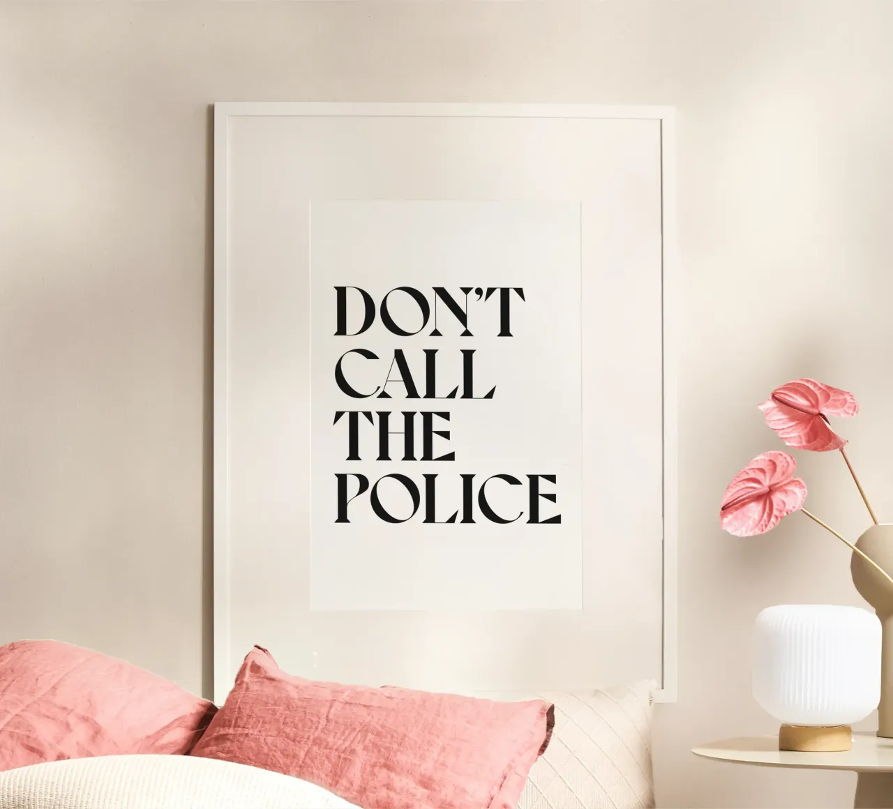 NON CHIAMARE LA POLIZIA poster con telaio in plastica da n.4