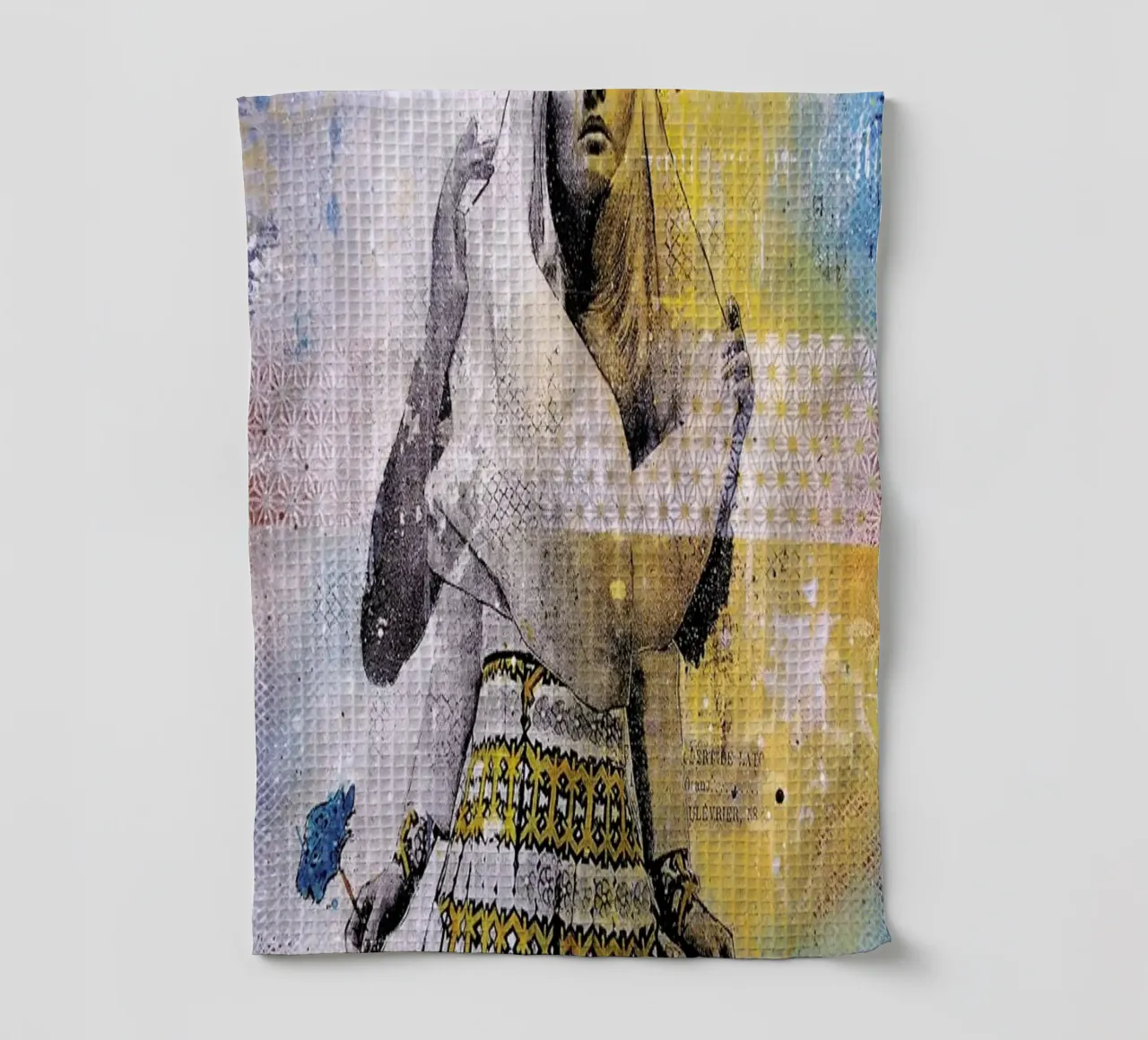 Arteria Mateo Porque Somos Mixed Medias tea towel by Tameo