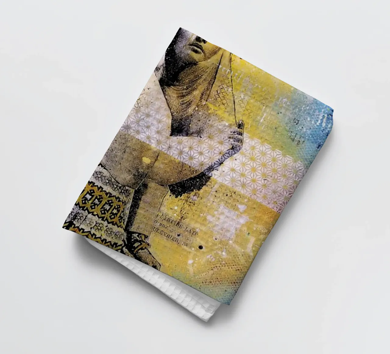 Arteria Mateo Porque Somos Mixed Medias tea towel by Tameo