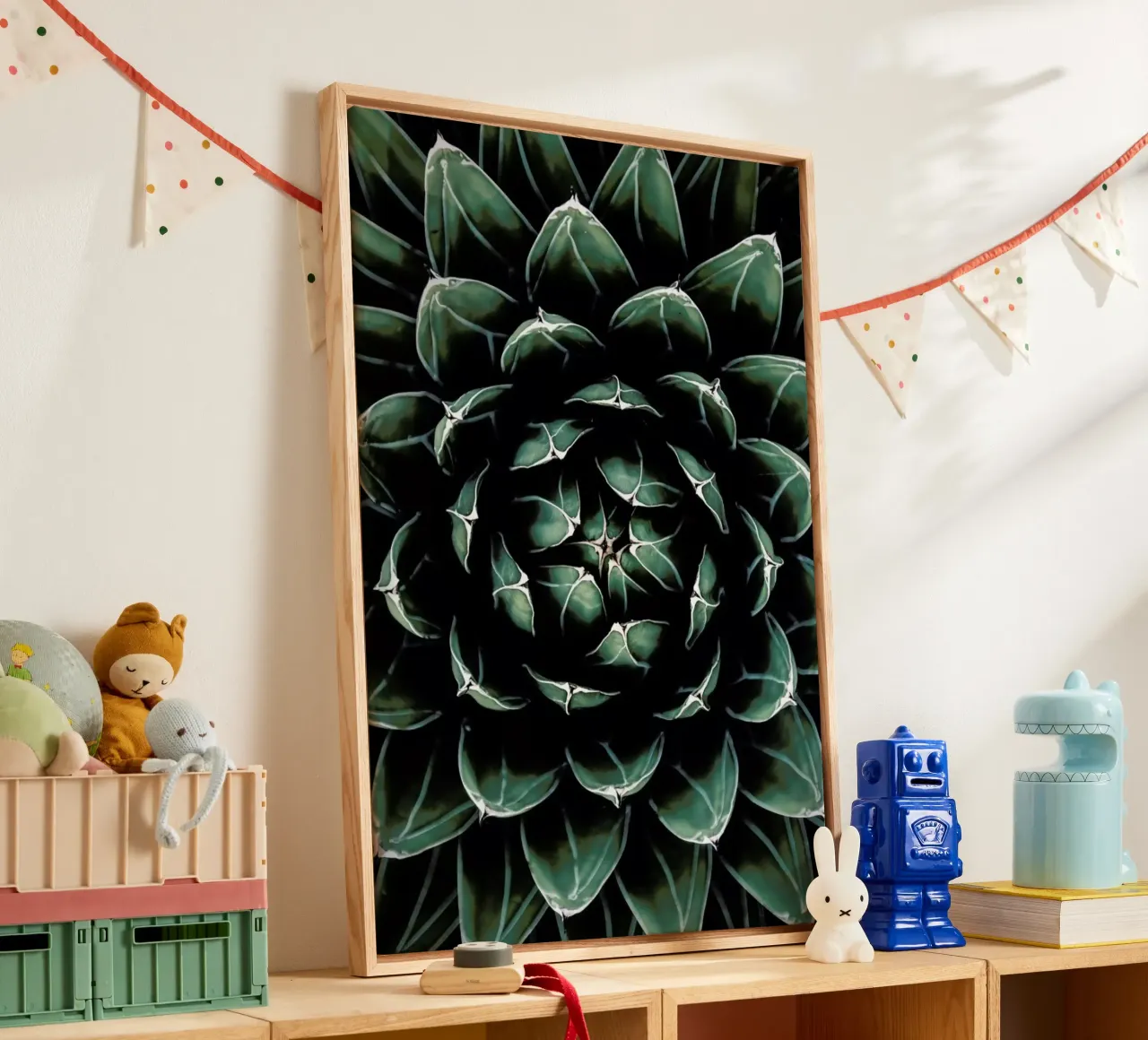 Cactus Heart tela con Cornice a cassetta da Flora & Fauna