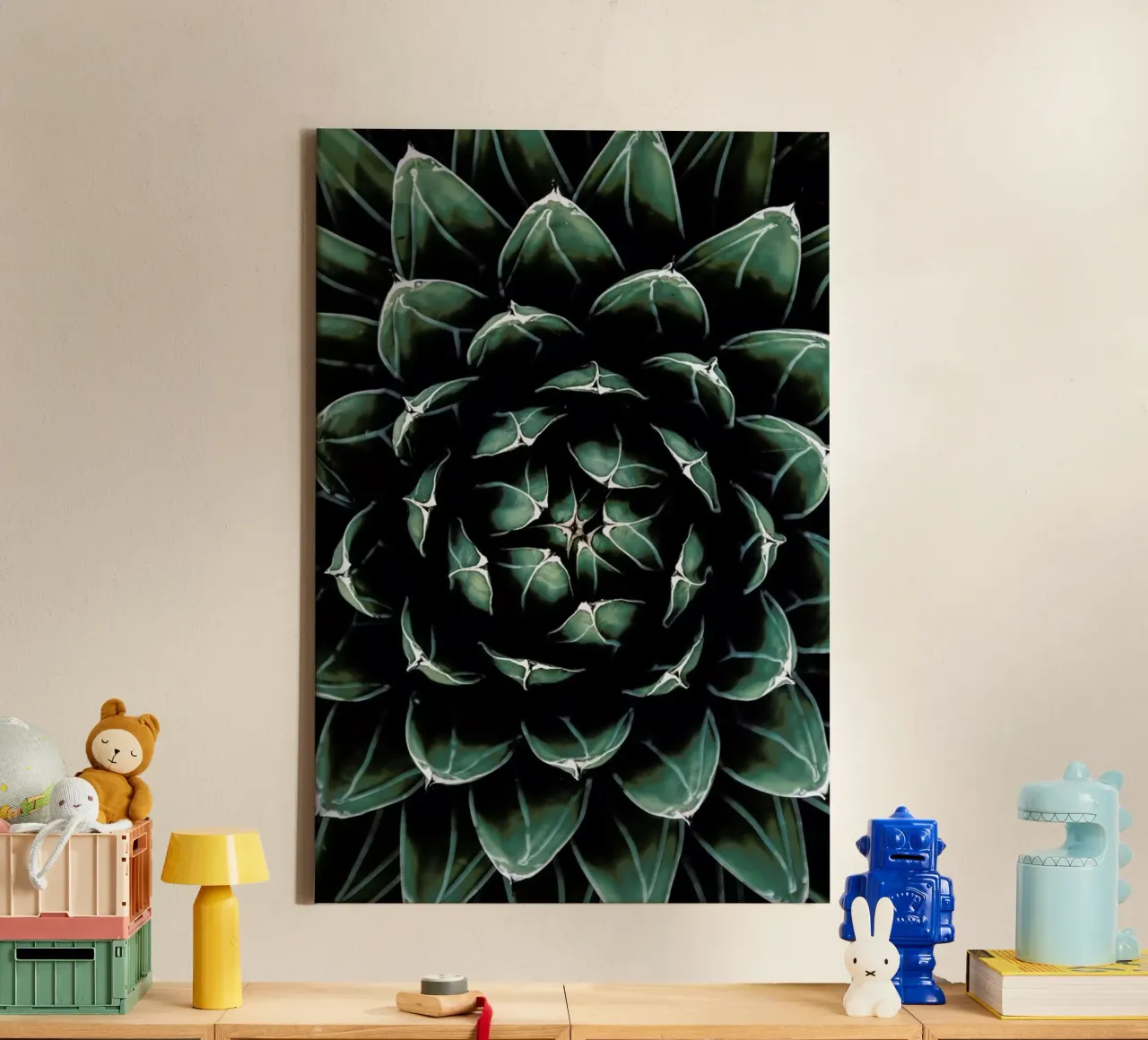 Cactus Heart tela con Cornice a cassetta da Flora & Fauna