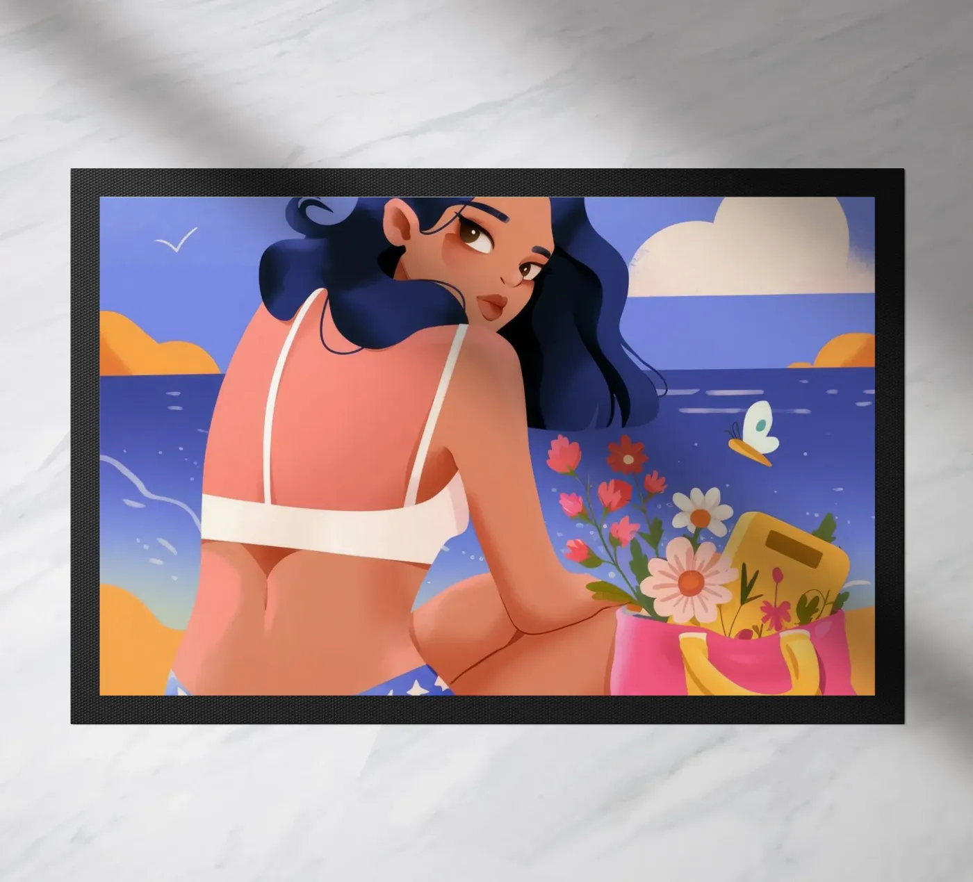 Reflectie aan zee Elegantie deurmat van Prism Palette